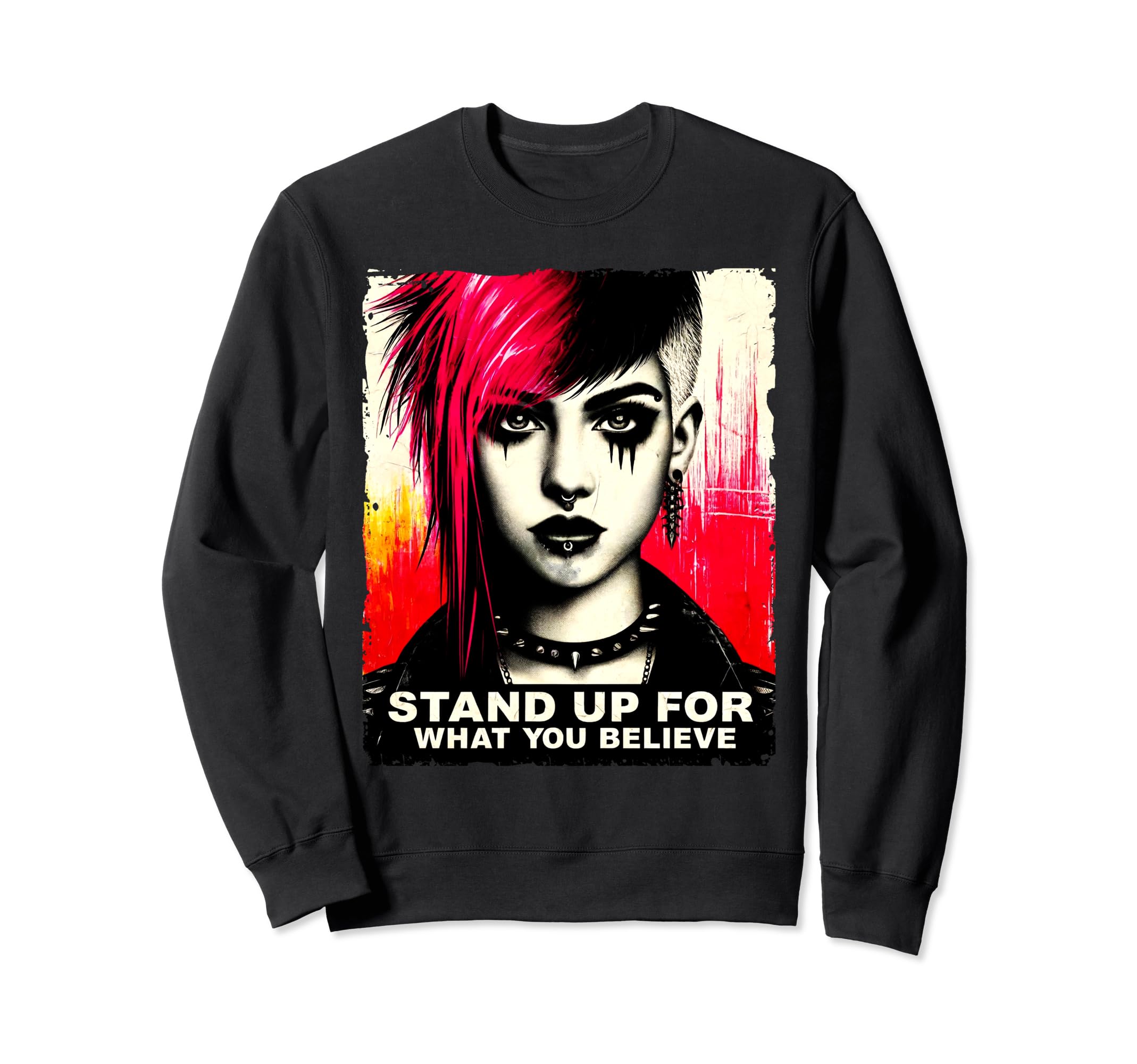 Punk Graffiti Grunge 90S Distressed Sweatshirt - Trendy Graphic for Adults - T-Shirt, Sweatshirt, Hoodie