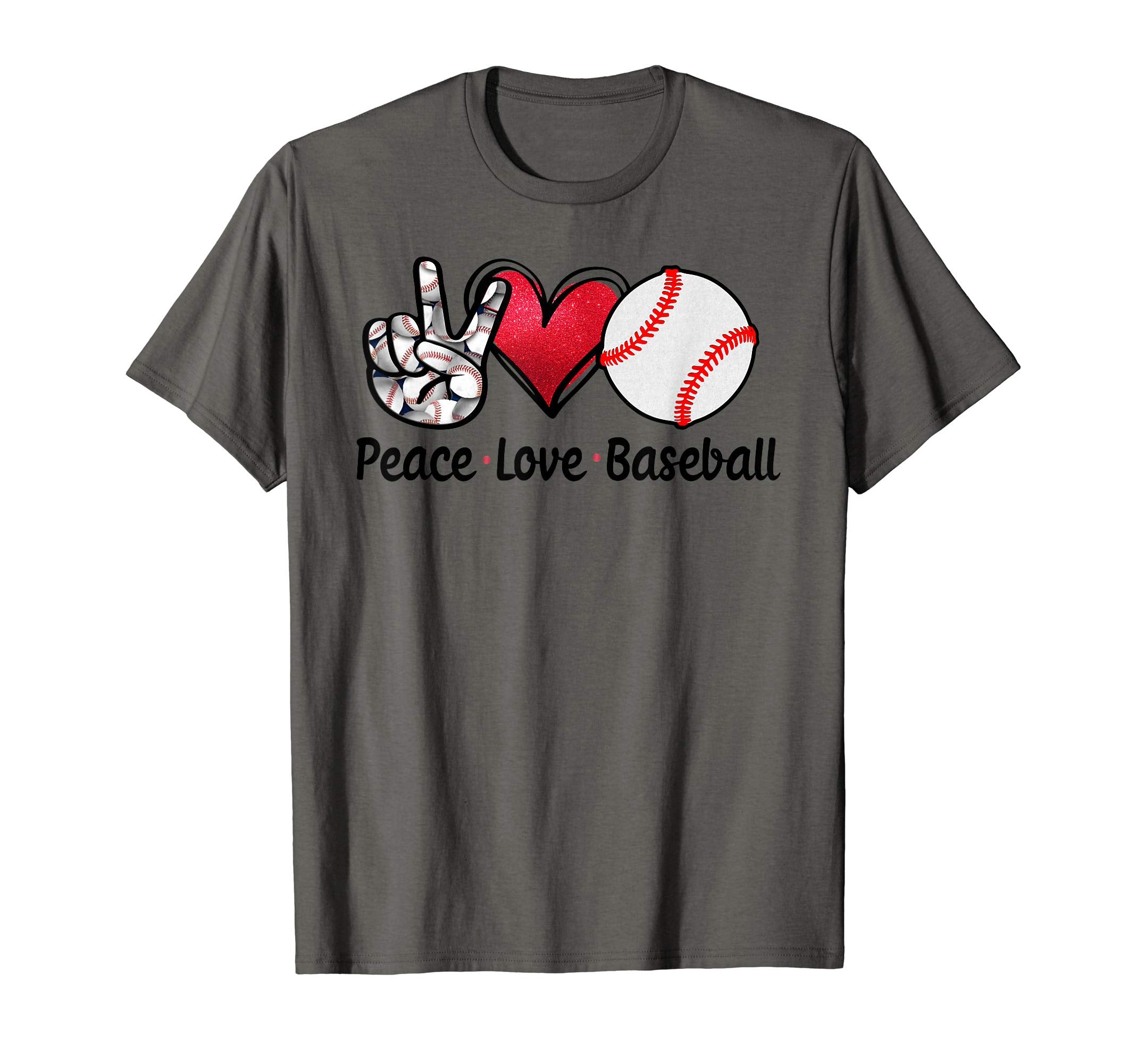 Peace Love Baseball T-Shirt - Minimalist Print for Adults - T-Shirt, Sweatshirt, Hoodie