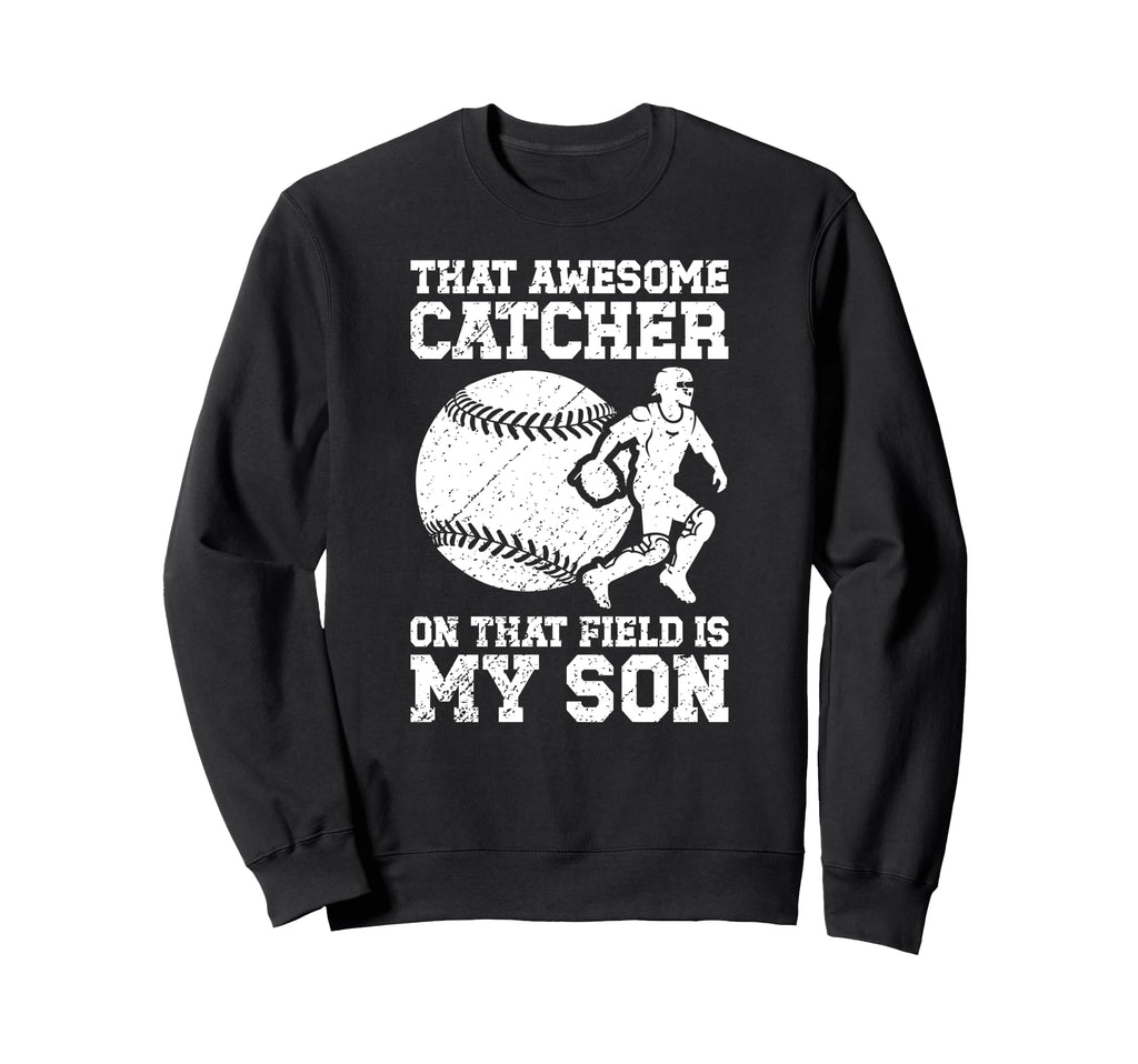 Baseball Catcher Mom Proud Sweatshirt - Custom Art Print for Adults - T-Shirt, Sweatshirt, Hoodie