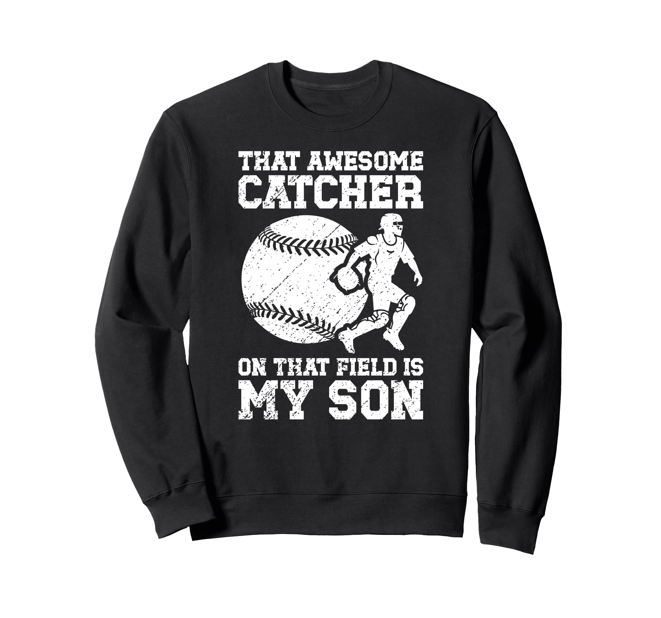 Baseball Catcher Mom Proud Sweatshirt - Custom Art Print for Adults - T-Shirt, Sweatshirt, Hoodie