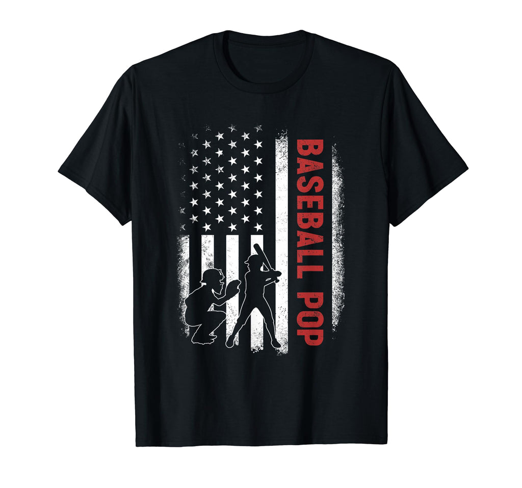 Baseball Pop American Us Flag T-Shirt - Fun Novelty Design for Adults - T-Shirt, Sweatshirt, Hoodie