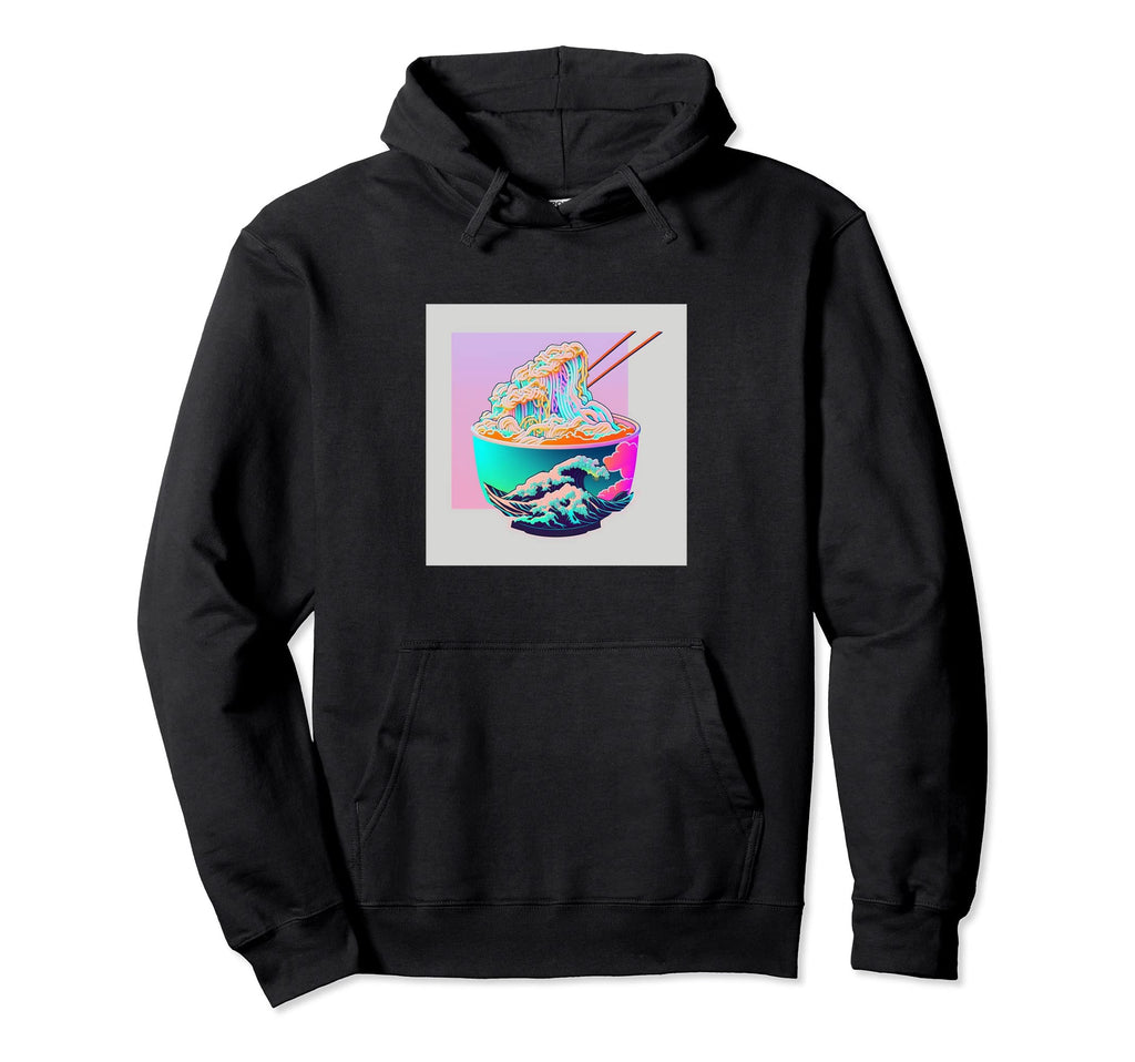 Vaperwave Aesthetic Glitch Ramen Hoodie - Graphic Print Men Women - T-Shirt, Sweatshirt, Hoodie