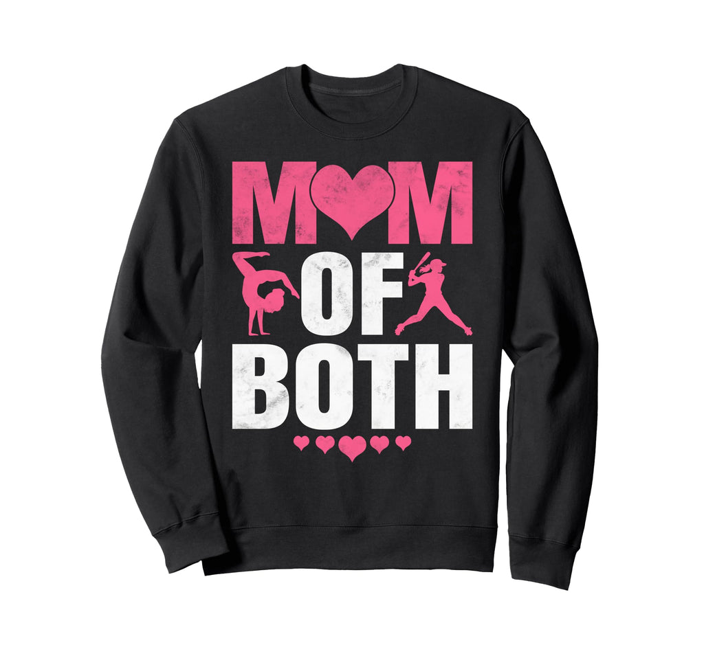 Mom Both Funny Baseball Gymnastics Sweatshirt - Graphic Print for Adults - T-Shirt, Sweatshirt, Hoodie