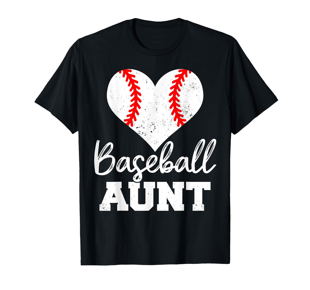 Baseball Aunt Heart Funny Heartfelt T-Shirt - Fun Novelty Design Unisex - T-Shirt, Sweatshirt, Hoodie