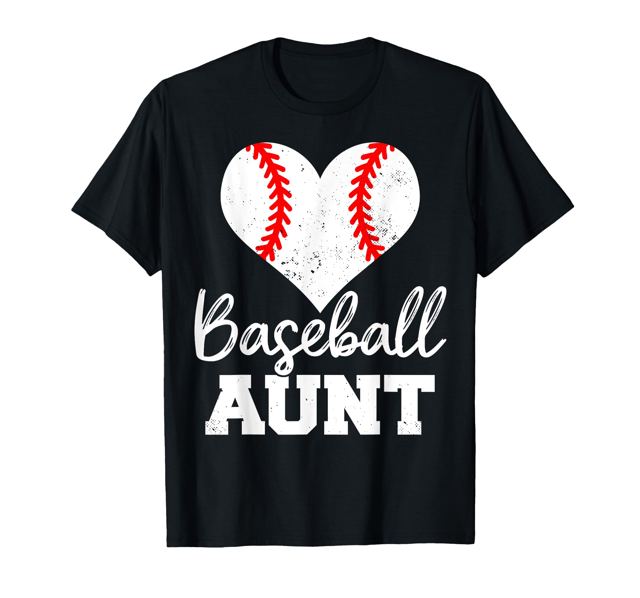 Baseball Aunt Heart Funny Heartfelt T-Shirt - Fun Novelty Design Unisex - T-Shirt, Sweatshirt, Hoodie