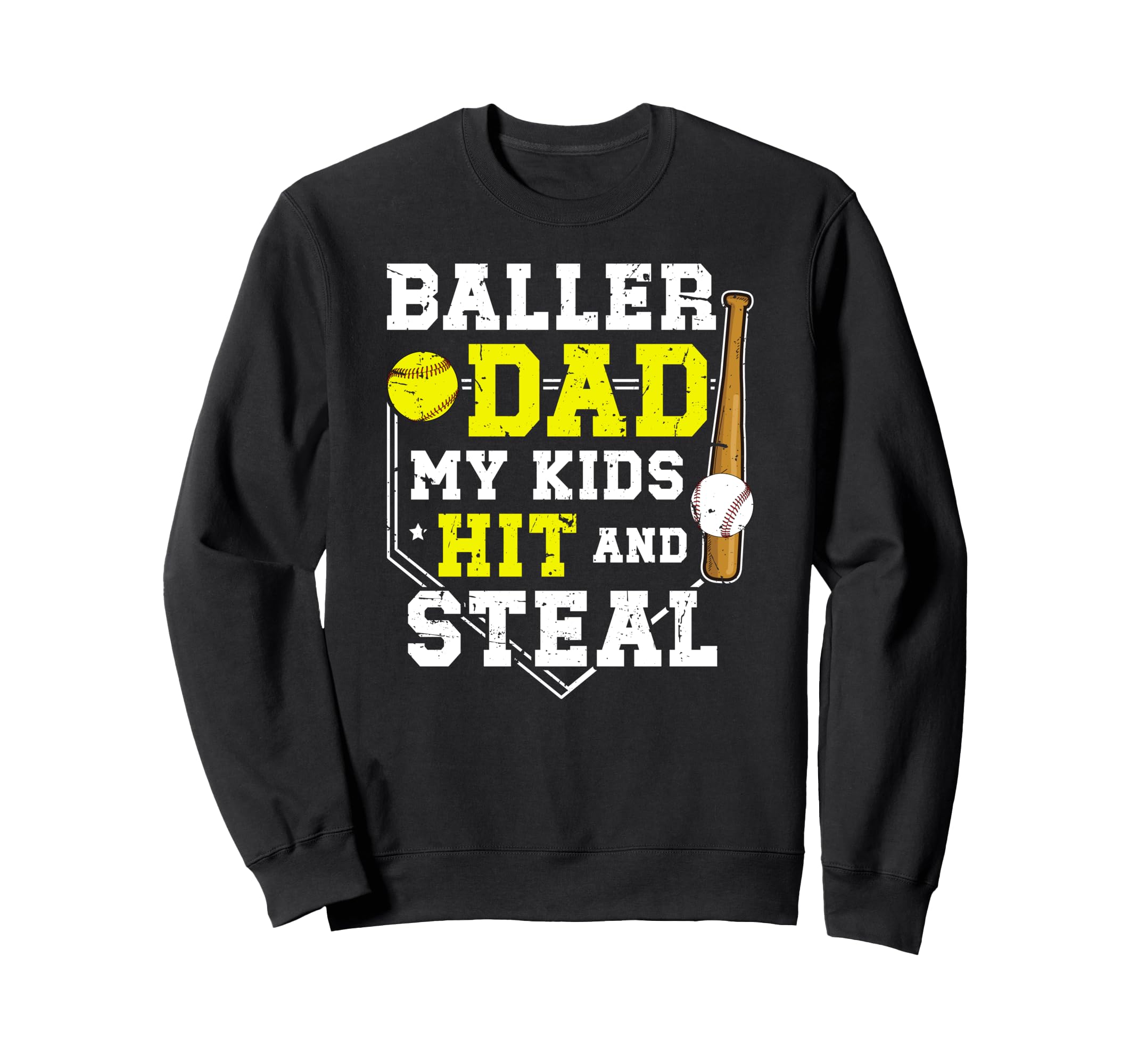 Baller Dad Funny Baseball Softball Sweatshirt - Trendy Graphic Men Women - T-Shirt, Sweatshirt, Hoodie