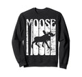 Moose Spirit Animal Distressed Sweatshirt - Custom Art Print Men Women - T-Shirt, Sweatshirt, Hoodie