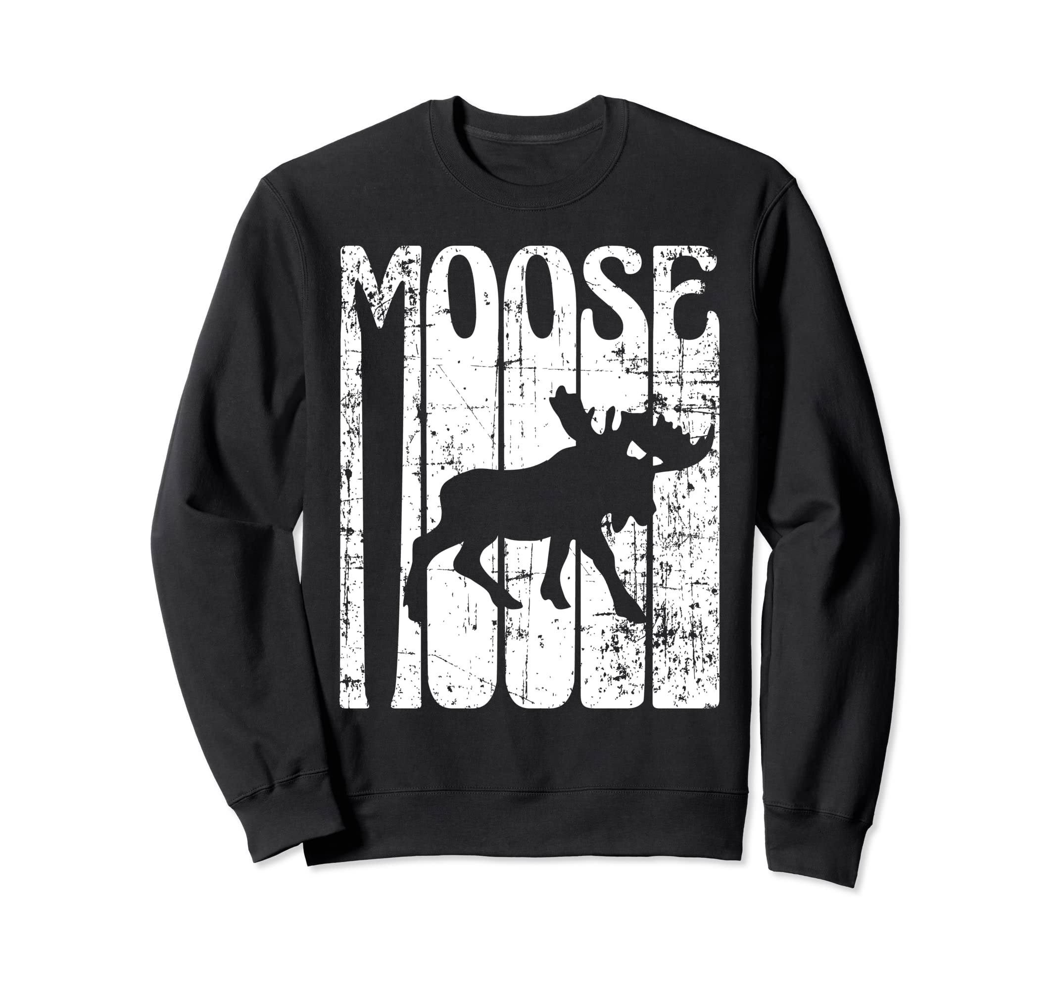 Moose Spirit Animal Distressed Sweatshirt - Custom Art Print Men Women - T-Shirt, Sweatshirt, Hoodie