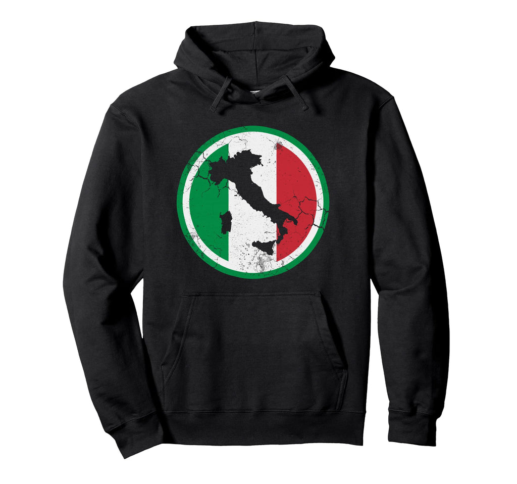 Italy Map Italian Italia Flag Distressed Hoodie - Graphic Print for Adults - T-Shirt, Sweatshirt, Hoodie
