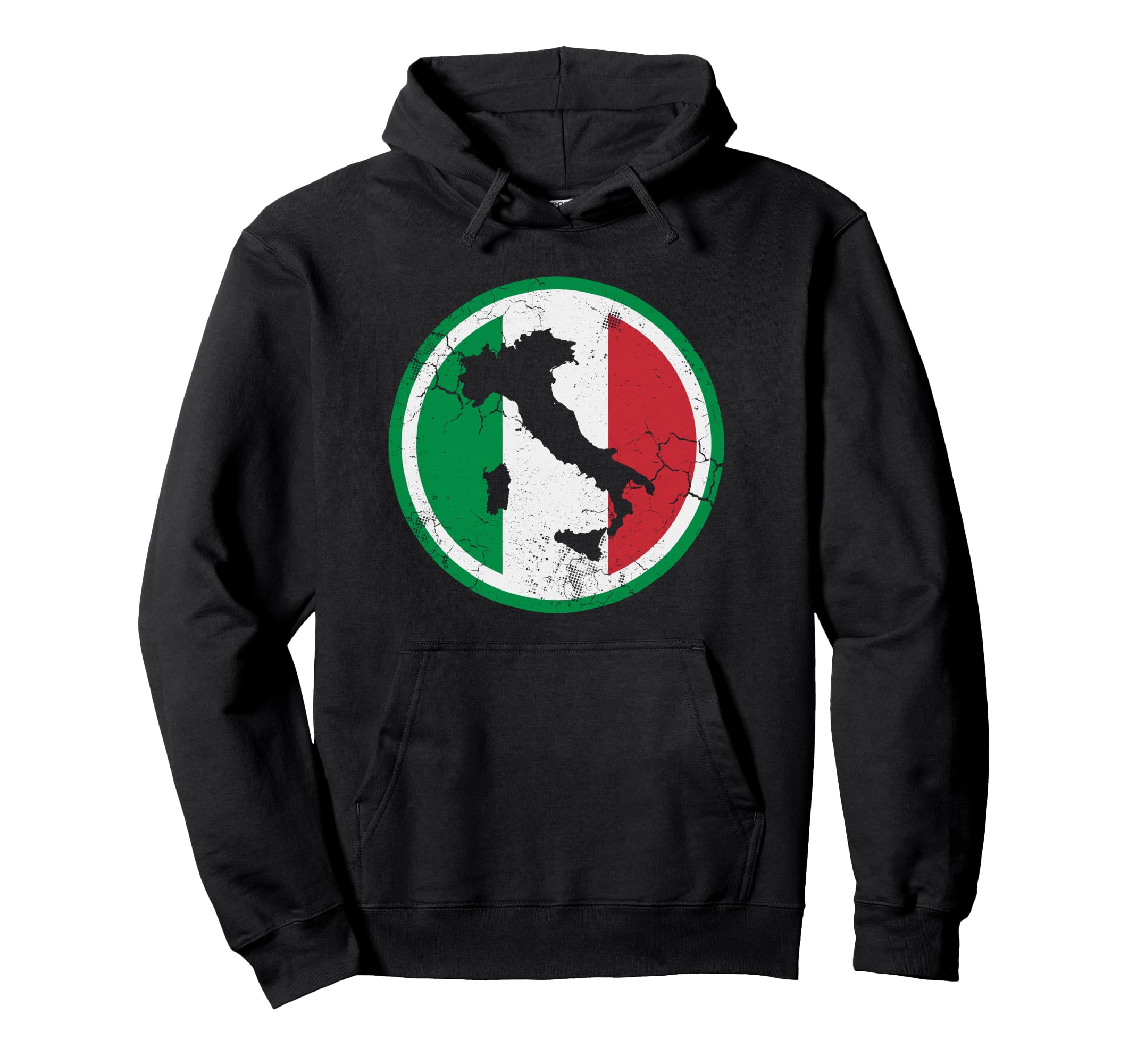Italy Map Italian Italia Flag Distressed Hoodie - Graphic Print for Adults - T-Shirt, Sweatshirt, Hoodie