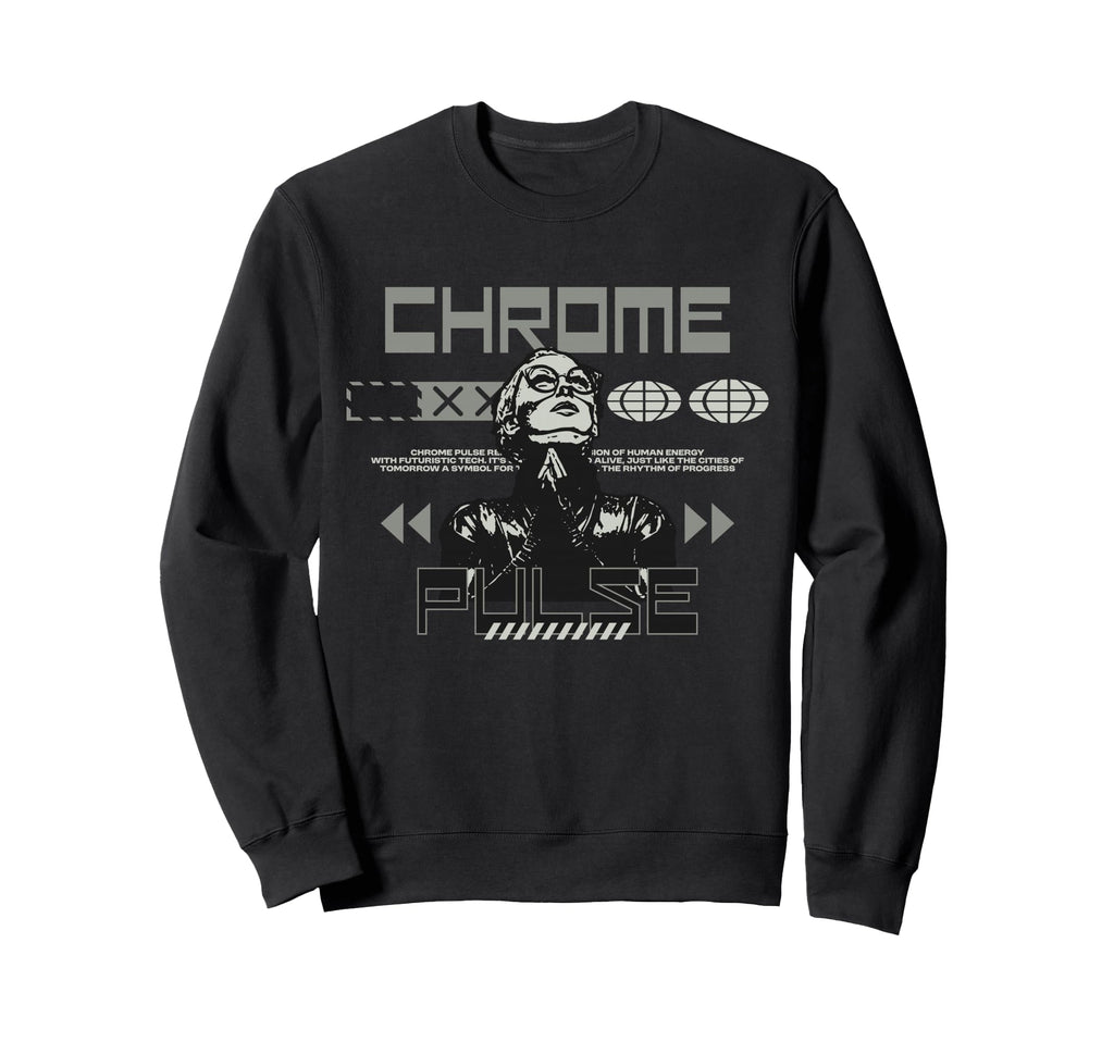 Chrome Pulse Y2K Streetwear Sweatshirt - Graphic Print for Adults - T-Shirt, Sweatshirt, Hoodie