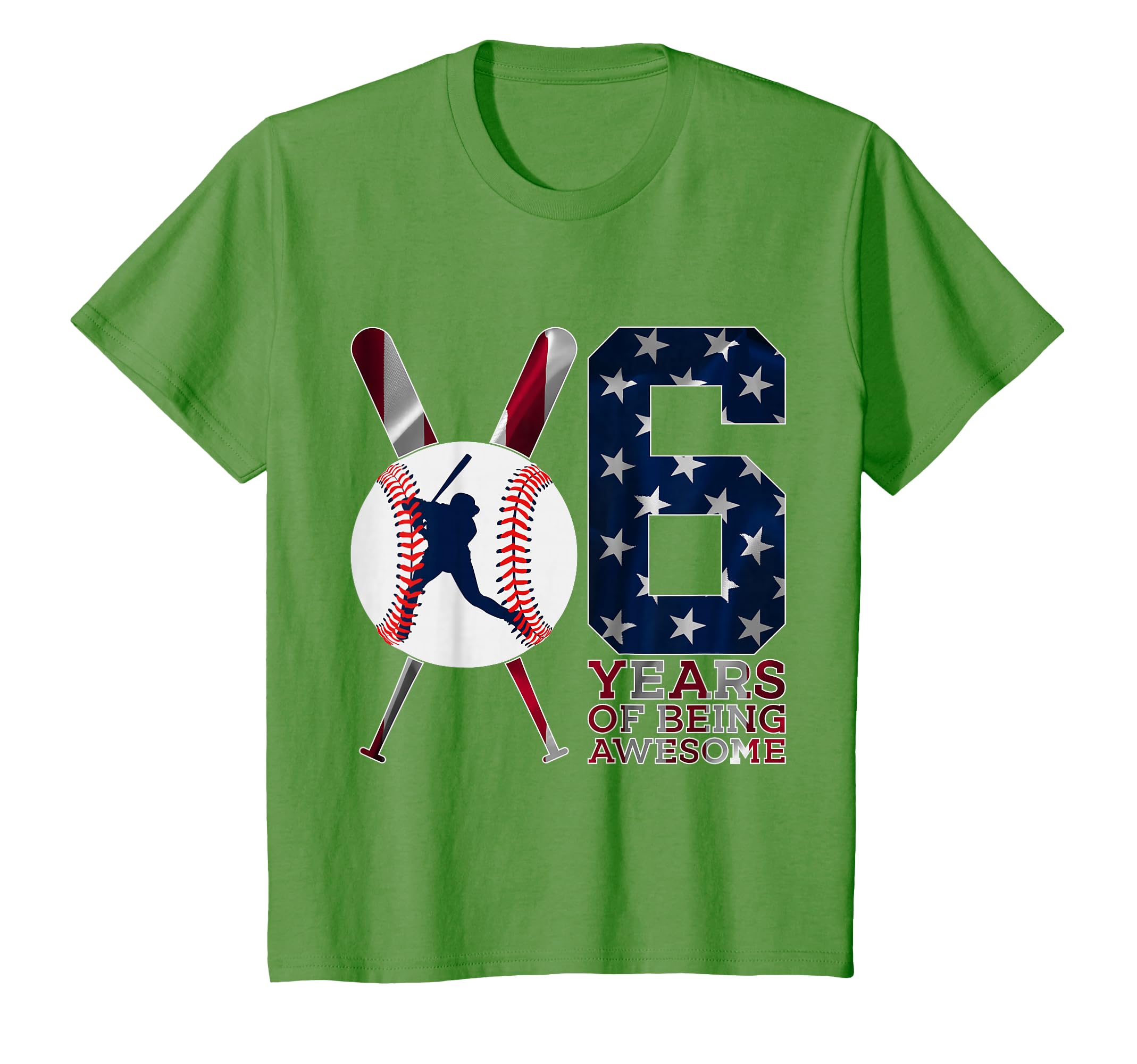 6 Years Being Awesome Baseball 6Th T-Shirt - Trendy Graphic Men Women - T-Shirt, Sweatshirt, Hoodie