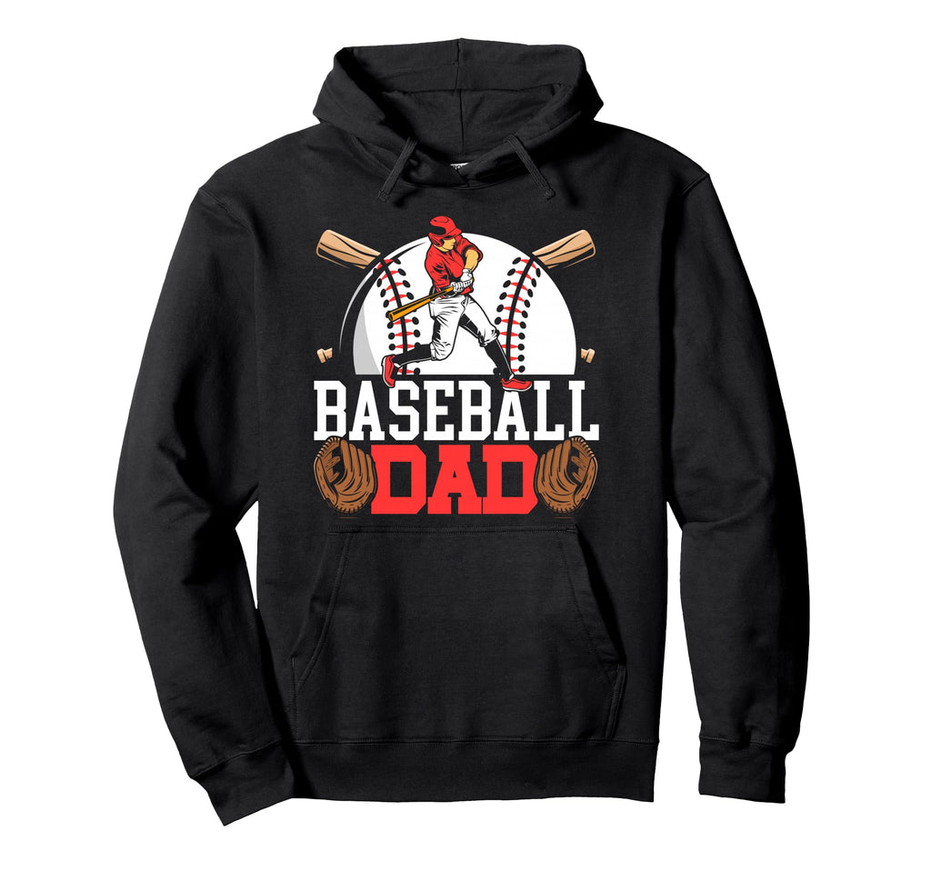 Baseball Fan Dad Father Batter Baseball Hoodie - Unique Graphic Men Women - T-Shirt, Sweatshirt, Hoodie