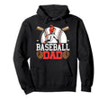 Baseball Fan Dad Father Batter Baseball Hoodie - Unique Graphic Men Women - T-Shirt, Sweatshirt, Hoodie