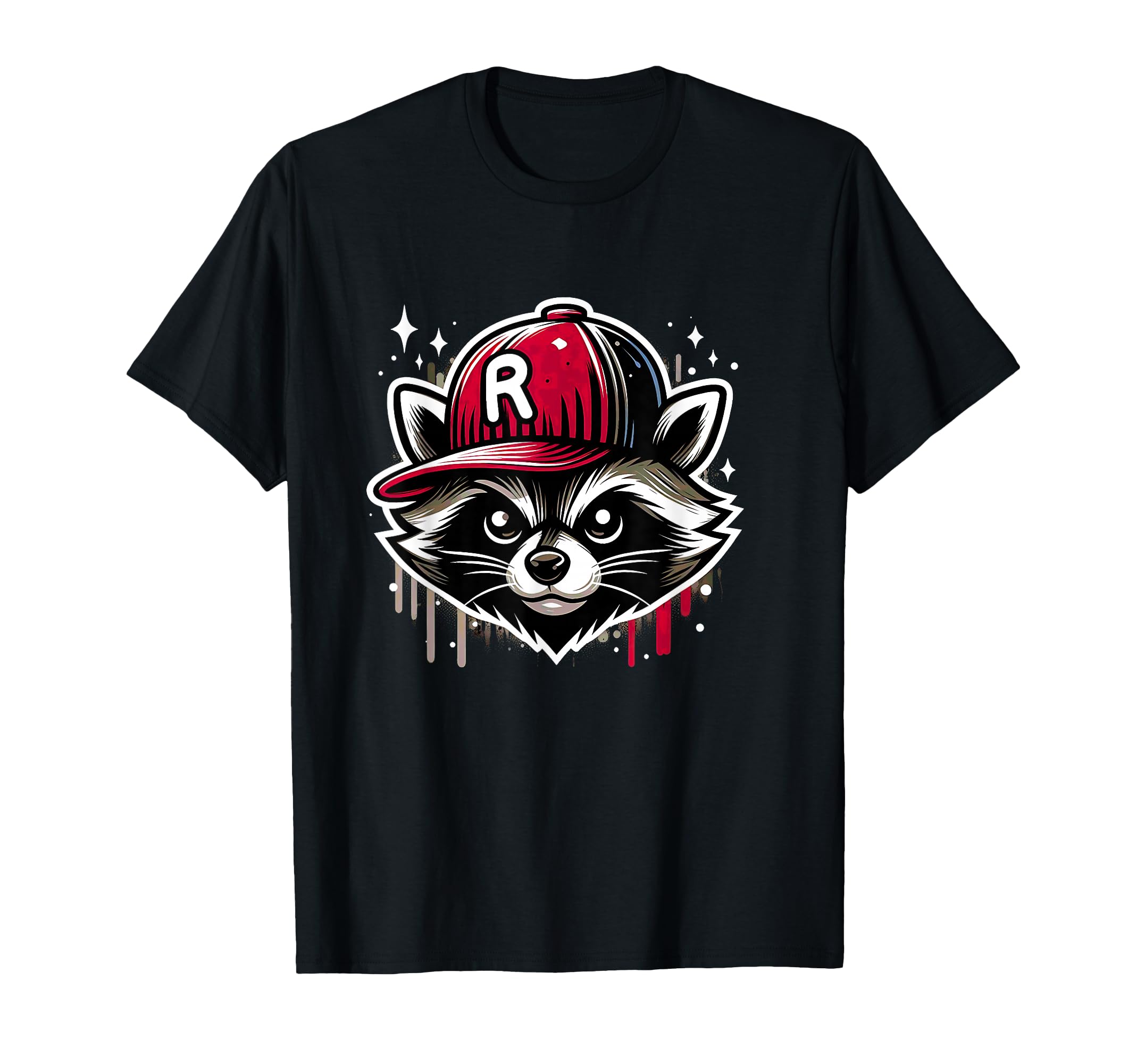 Raccoon Baseball Hat Street Art Graffiti T-Shirt - Unique Graphic Unisex - T-Shirt, Sweatshirt, Hoodie