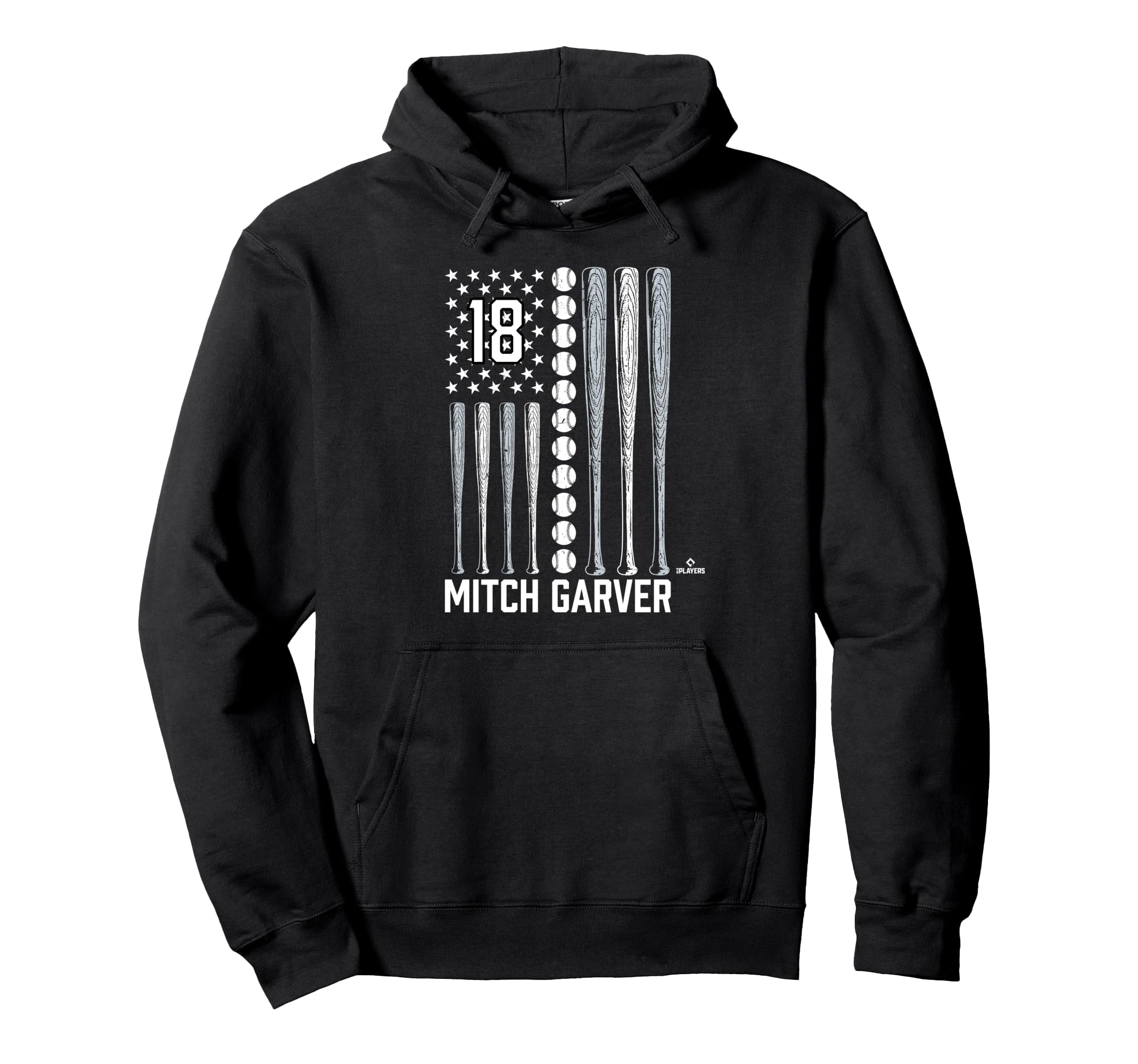 Baseball American Flag Mitch Garver Hoodie - Aesthetic Graphic for Adults - T-Shirt, Sweatshirt, Hoodie