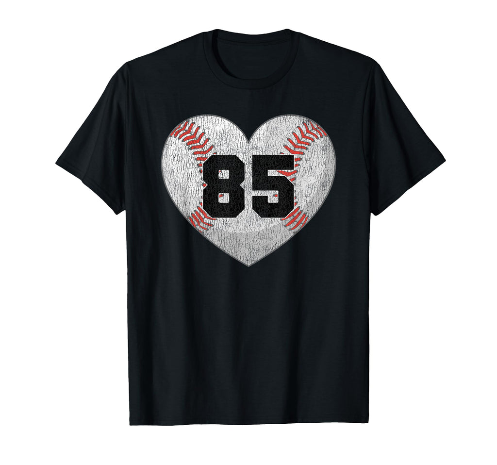 Baseball Number 85 Distressed Heart T-Shirt - Streetwear Style Unisex - T-Shirt, Sweatshirt, Hoodie