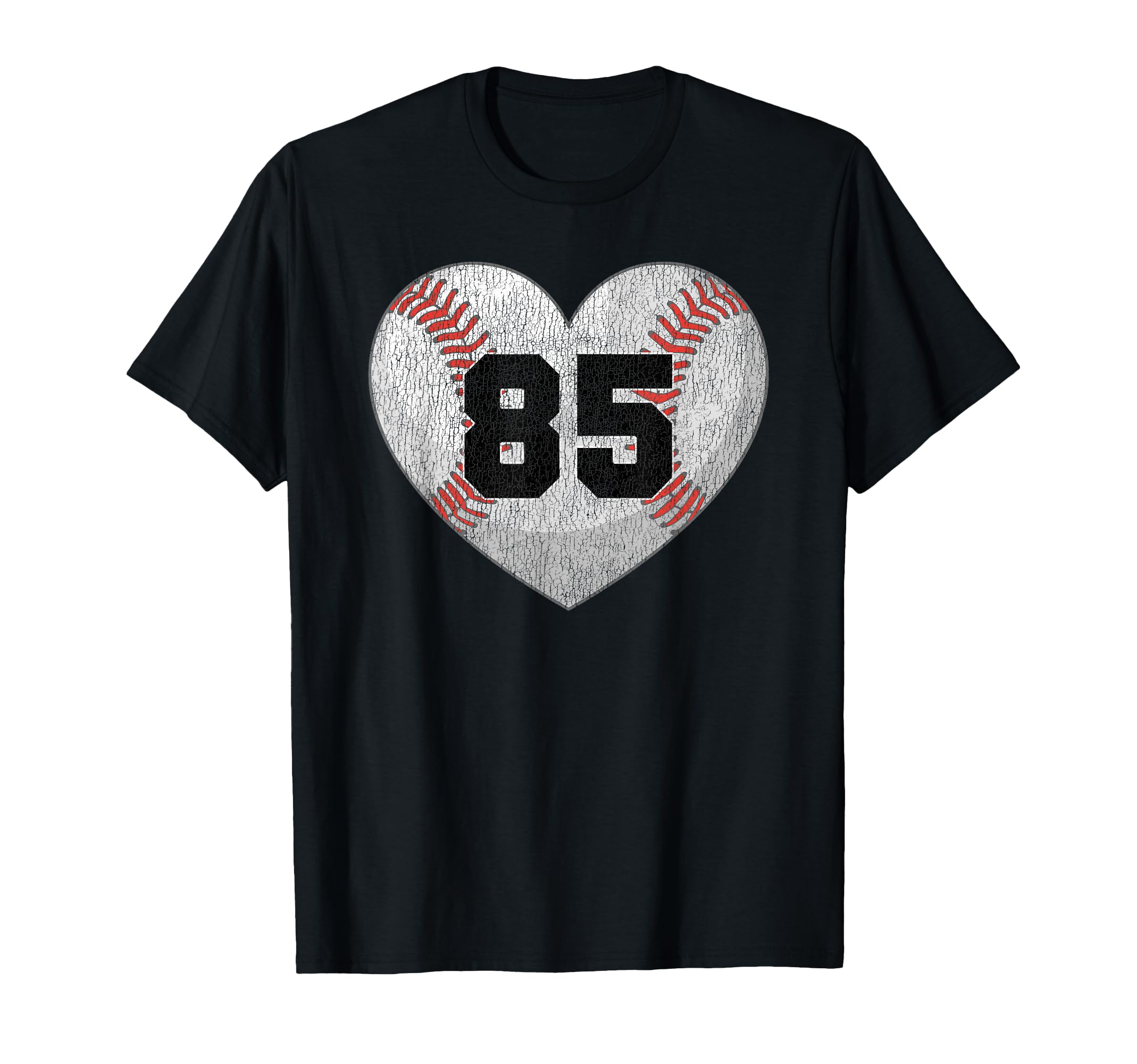 Baseball Number 85 Distressed Heart T-Shirt - Streetwear Style Unisex - T-Shirt, Sweatshirt, Hoodie