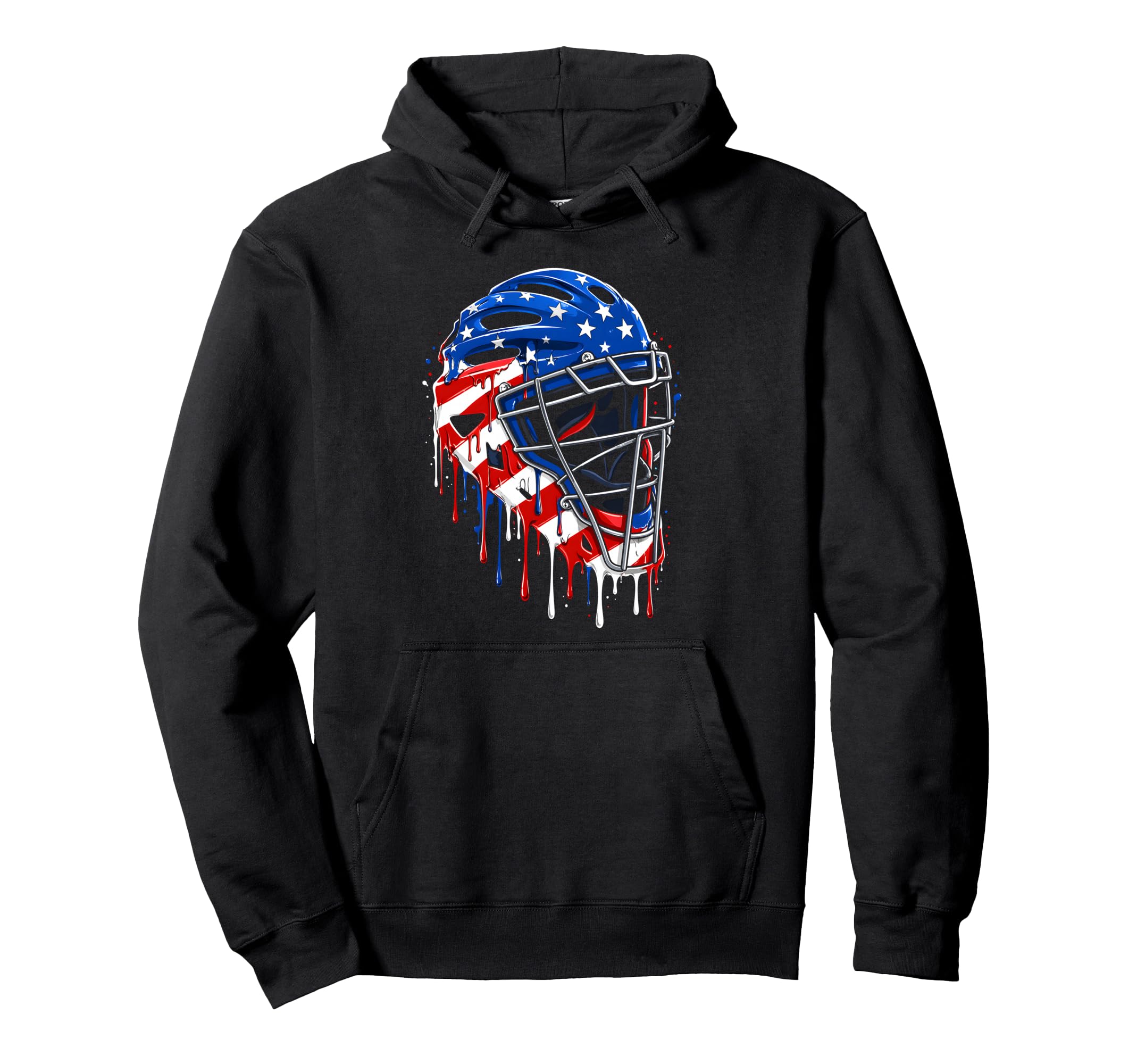 Baseball Ice Cream Drip Catcher American Hoodie - Unique Graphic Unisex - T-Shirt, Sweatshirt, Hoodie