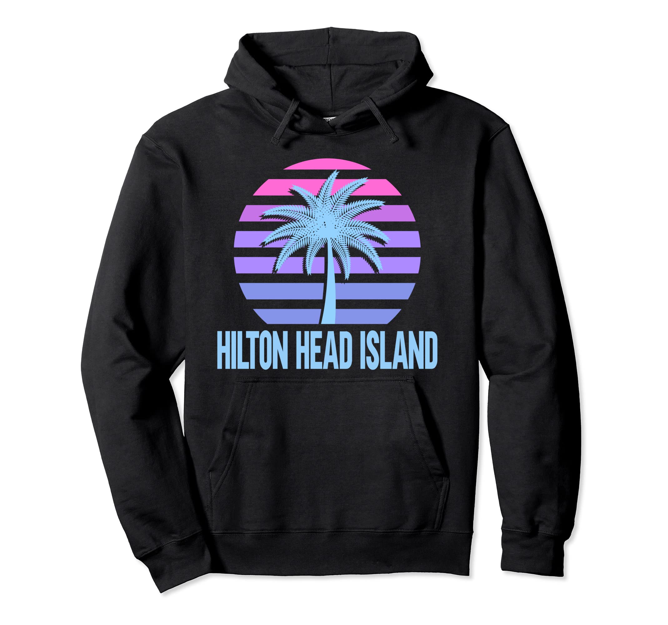 Hilton Head Island Vacation Vaporwave Hoodie - Minimalist Print for Adults - T-Shirt, Sweatshirt, Hoodie