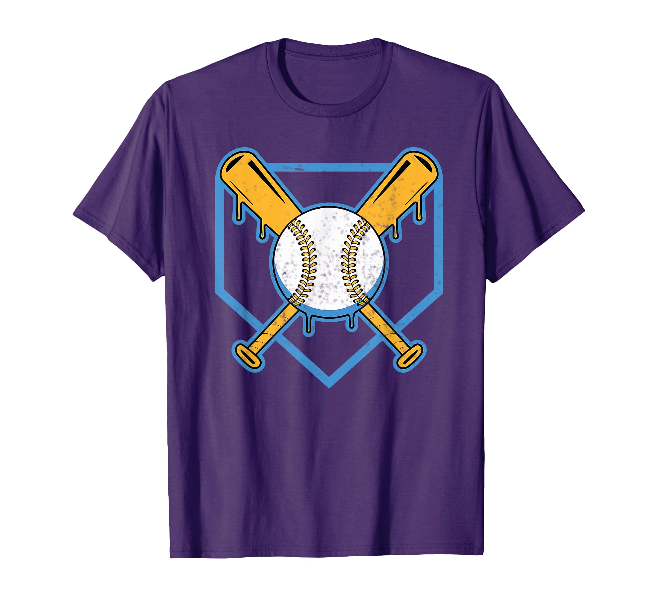 Yellow Baseball Home Plate T-Shirt - Casual Everyday Wear for Adults - T-Shirt, Sweatshirt, Hoodie