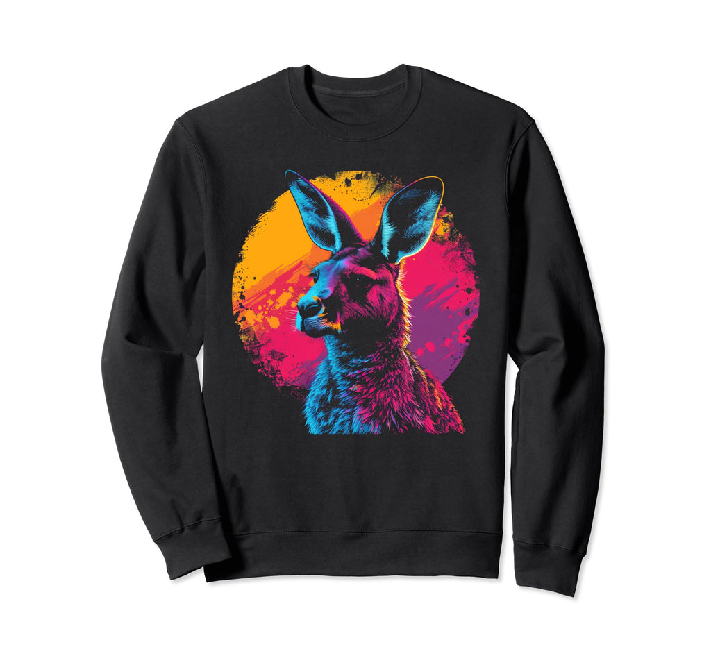 Kangaroo Vaporwave Aesthetic Synthwave Sweatshirt - Graphic Print Unisex - T-Shirt, Sweatshirt, Hoodie