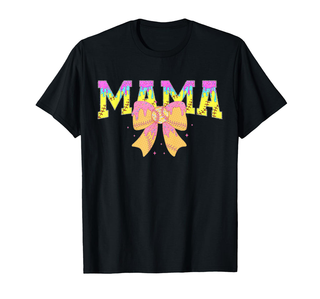 Softball Mama Ice Cream Drip Game Day T-Shirt - Aesthetic Graphic Unisex - T-Shirt, Sweatshirt, Hoodie