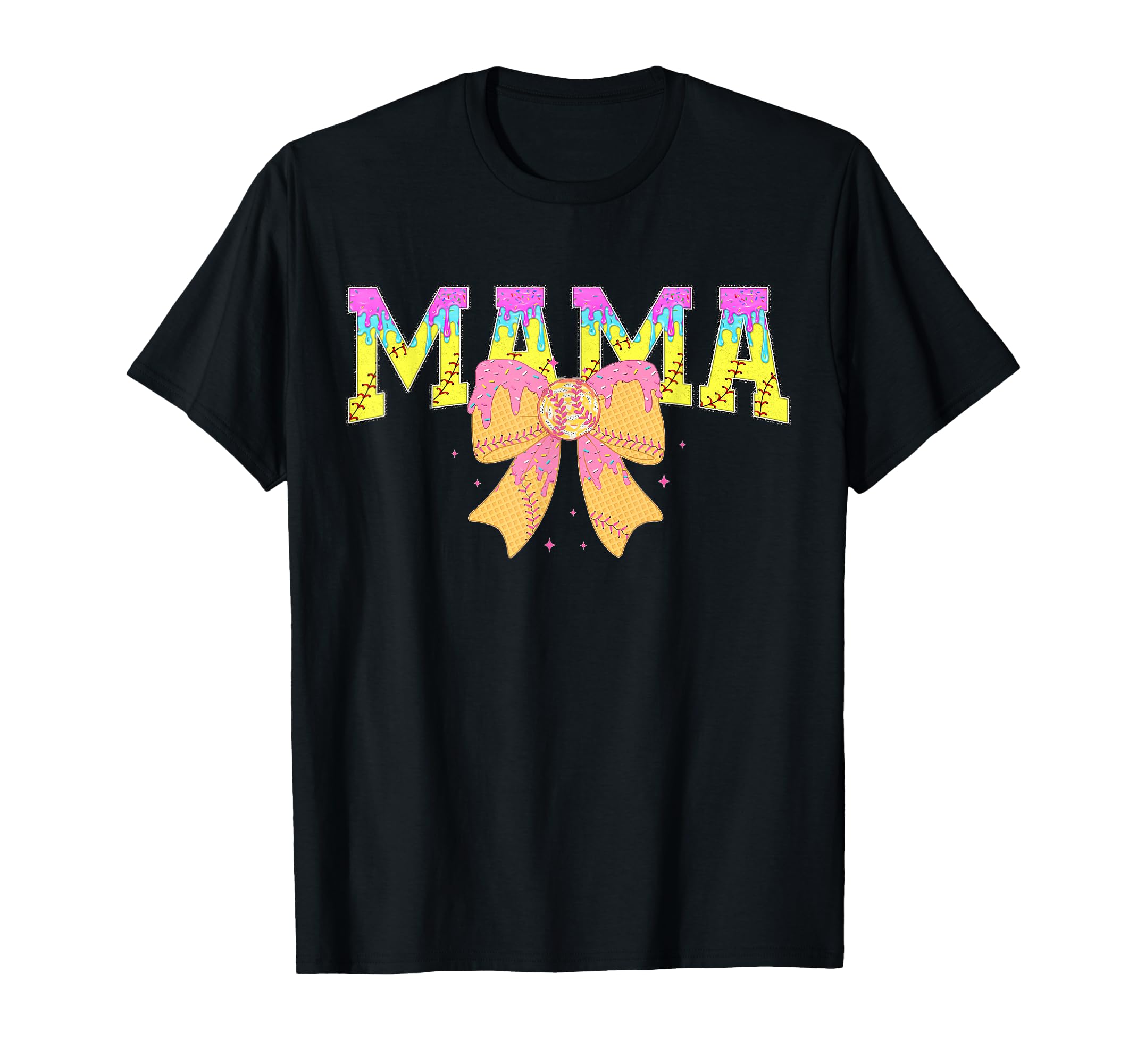 Softball Mama Ice Cream Drip Game Day T-Shirt - Aesthetic Graphic Unisex - T-Shirt, Sweatshirt, Hoodie