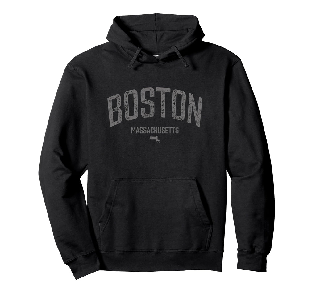 Boston Massachusetts Distressed Hoodie - Unique Graphic for Adults - T-Shirt, Sweatshirt, Hoodie