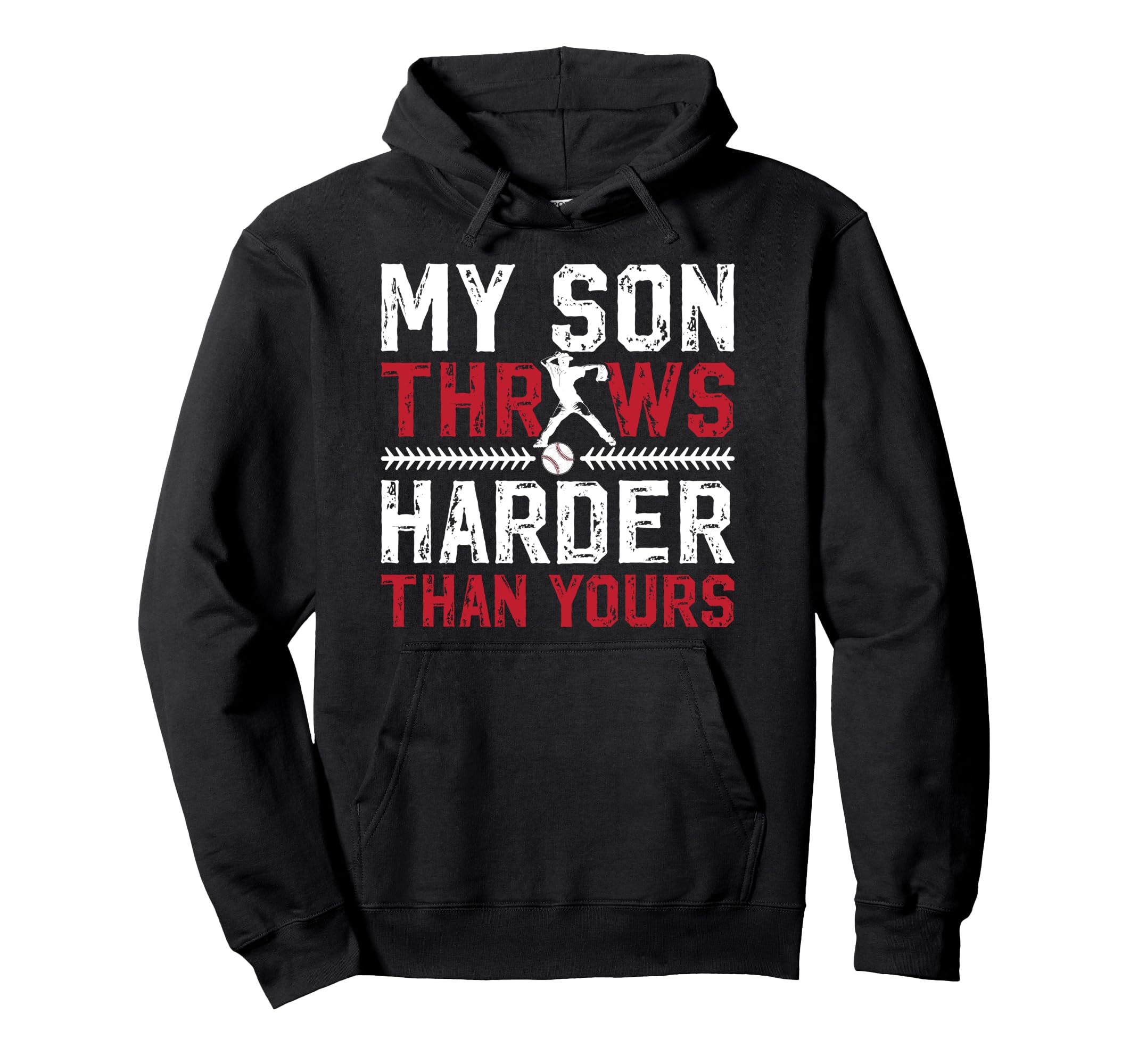 Proud Baseball Pitcher Dad Baseball Hoodie - Fun Novelty Design for Adults - T-Shirt, Sweatshirt, Hoodie