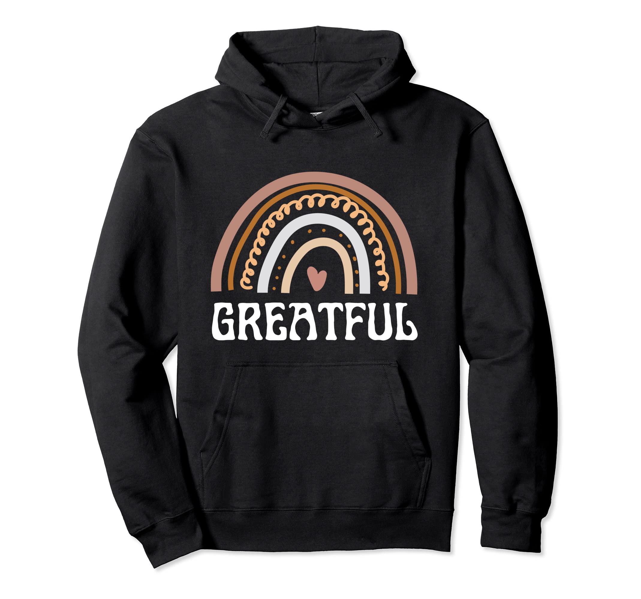 Greatful Boho Rainbow Heart Hippie Hoodie - Streetwear Style for Adults - T-Shirt, Sweatshirt, Hoodie