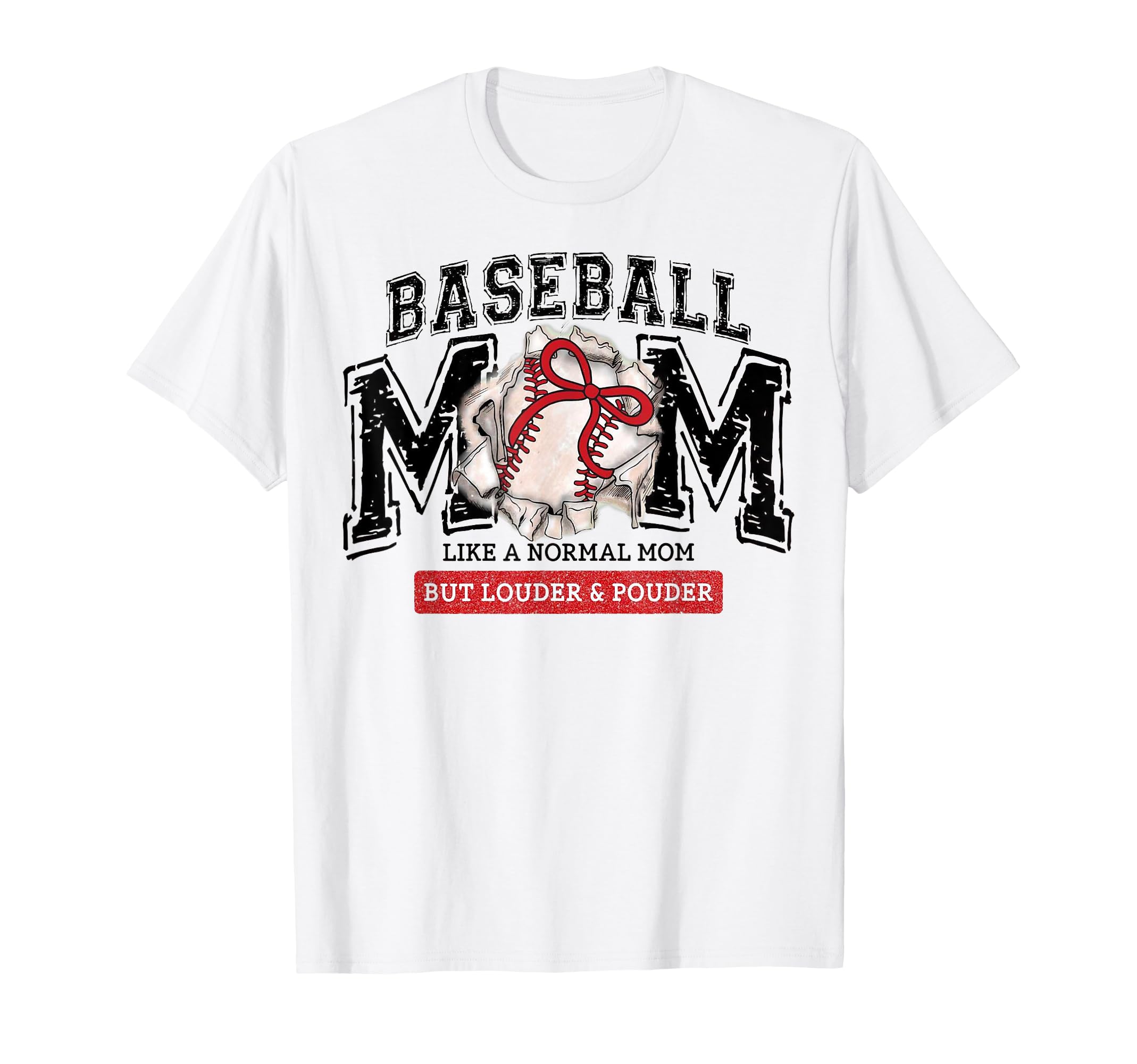 Loud And Proud Baseball Mom Distressed T-Shirt - Minimalist Print Unisex - T-Shirt, Sweatshirt, Hoodie