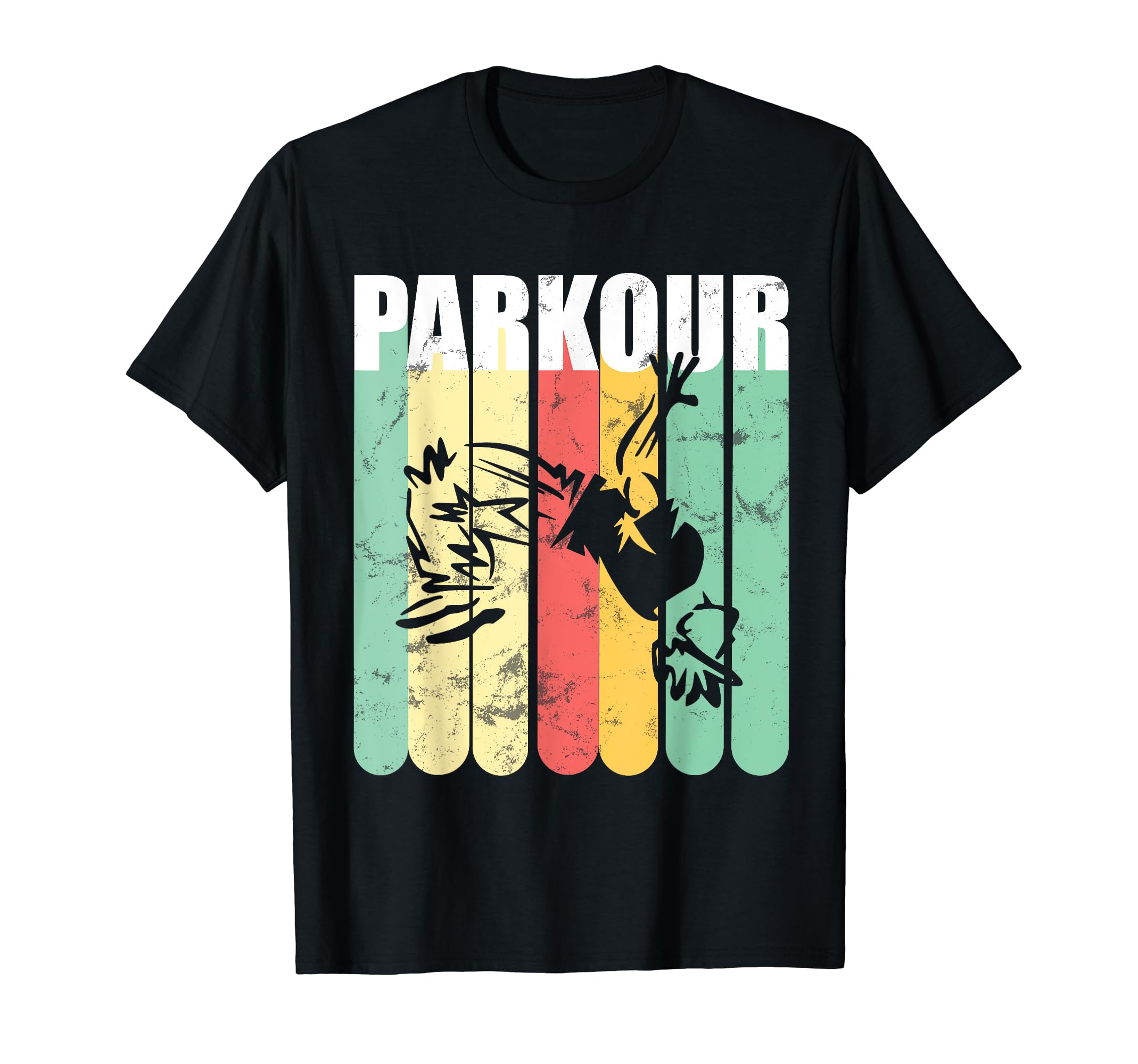 Distressed Parkour Silhouette T-Shirt - Casual Everyday Wear Unisex - T-Shirt, Sweatshirt, Hoodie