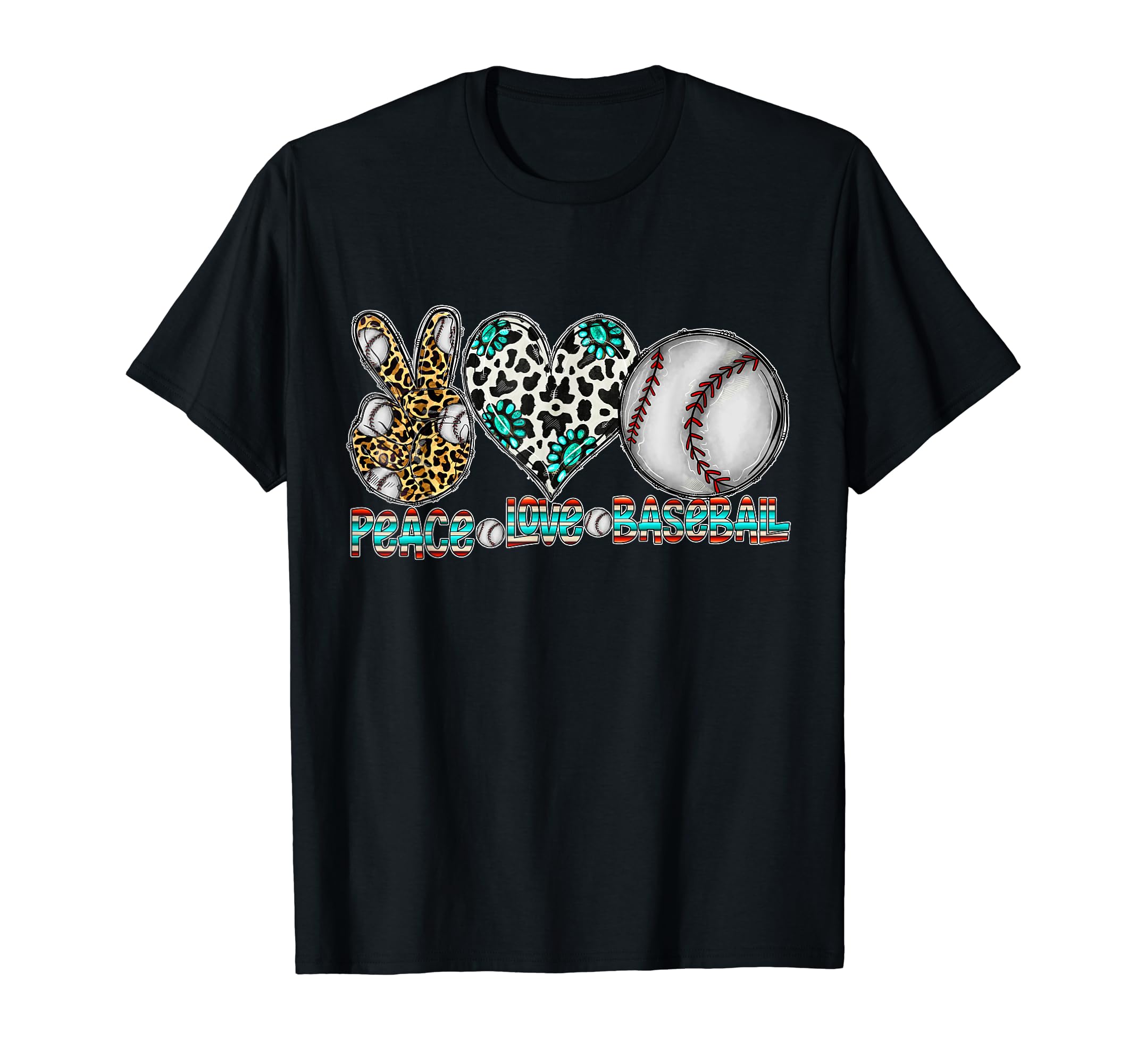 Peace Love Baseball Player Mom Sister T-Shirt - Unique Graphic for Adults - T-Shirt, Sweatshirt, Hoodie