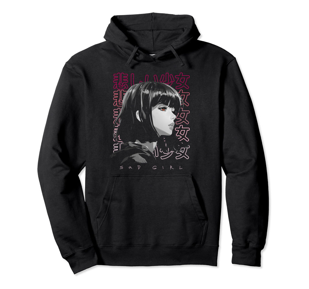 Anime Sad Lover Art Emo Manga Aesthetic Hoodie - Graphic Print for Adults - T-Shirt, Sweatshirt, Hoodie