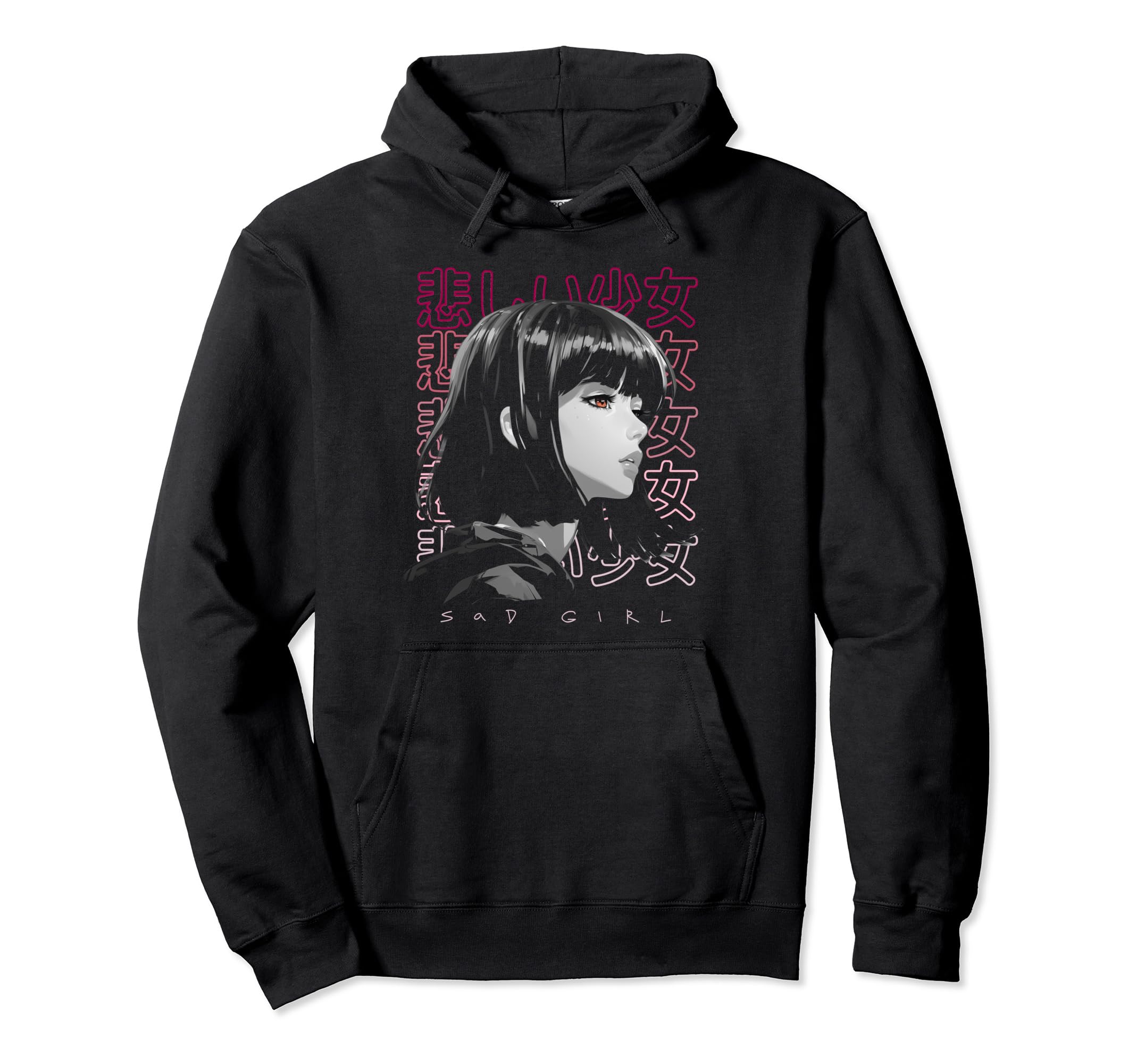 Anime Sad Lover Art Emo Manga Aesthetic Hoodie - Graphic Print for Adults - T-Shirt, Sweatshirt, Hoodie