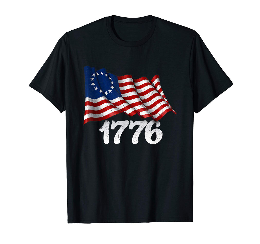 America Betsy Ross Flag 1776 T-Shirt - Aesthetic Graphic Men Women - T-Shirt, Sweatshirt, Hoodie