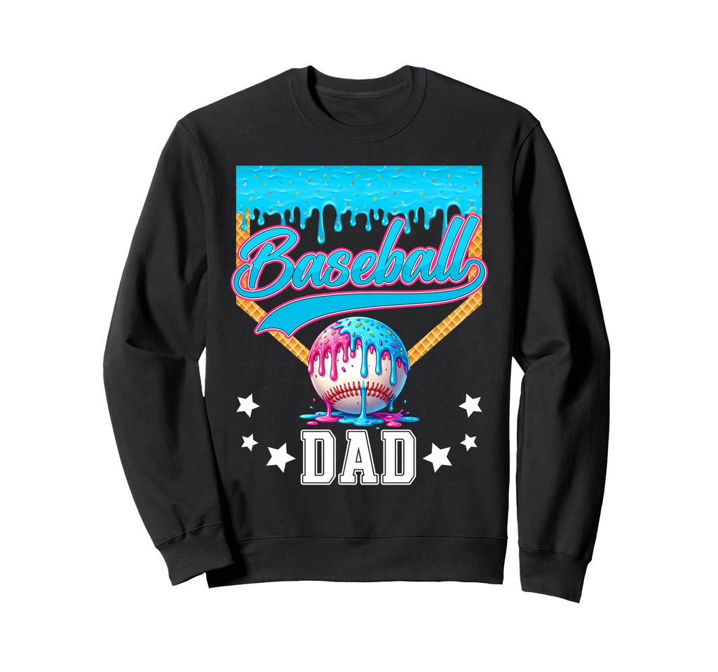 Baseball Dad Funny Fathers Day Ice Sweatshirt - Custom Art Print Men Women - T-Shirt, Sweatshirt, Hoodie