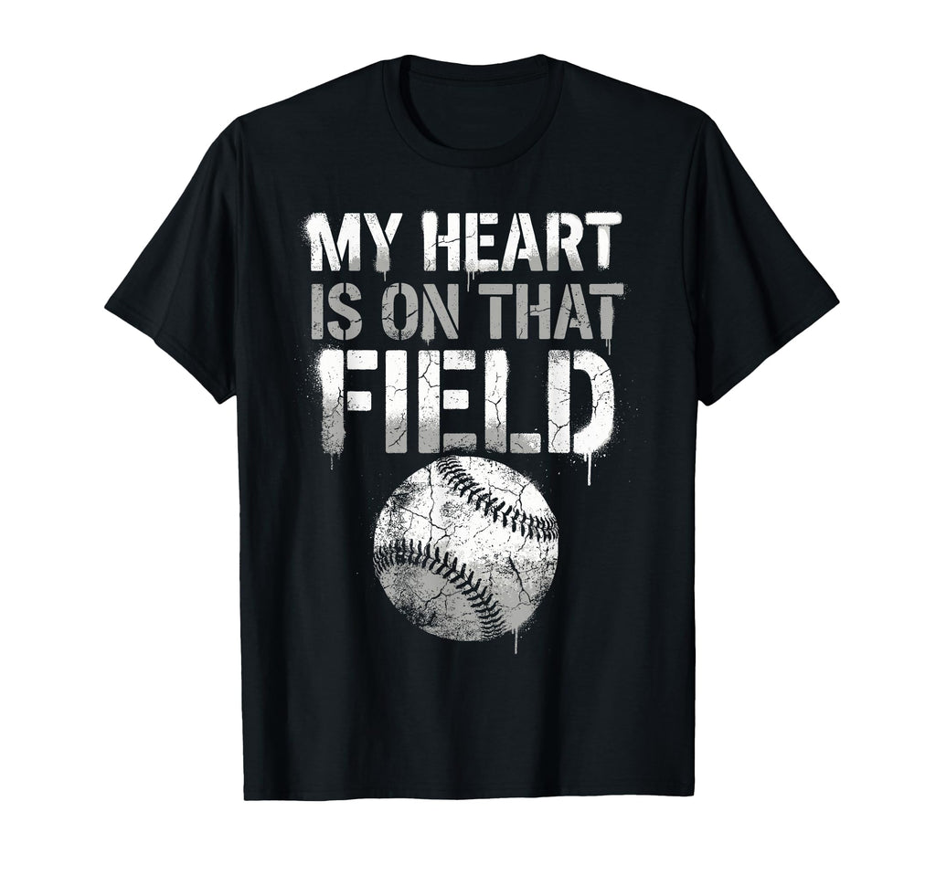 My Heart Is That Field Baseball Mom T-Shirt - Graphic Print Unisex - T-Shirt, Sweatshirt, Hoodie
