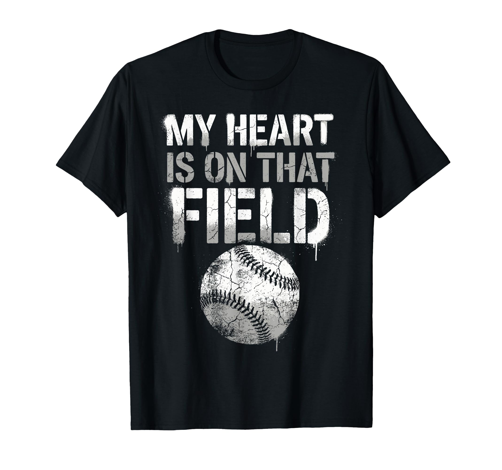 My Heart Is That Field Baseball Mom T-Shirt - Graphic Print Unisex - T-Shirt, Sweatshirt, Hoodie