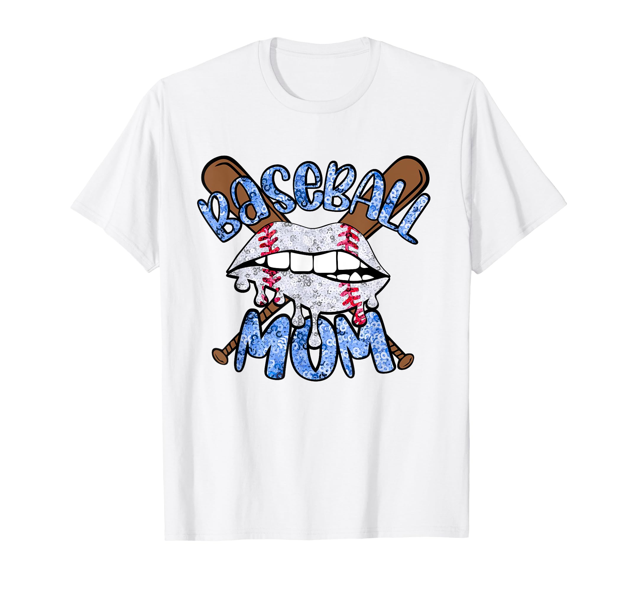 Baseball Mom Lips Drip Baseball Gift T-Shirt - Trendy Graphic for Adults - T-Shirt, Sweatshirt, Hoodie