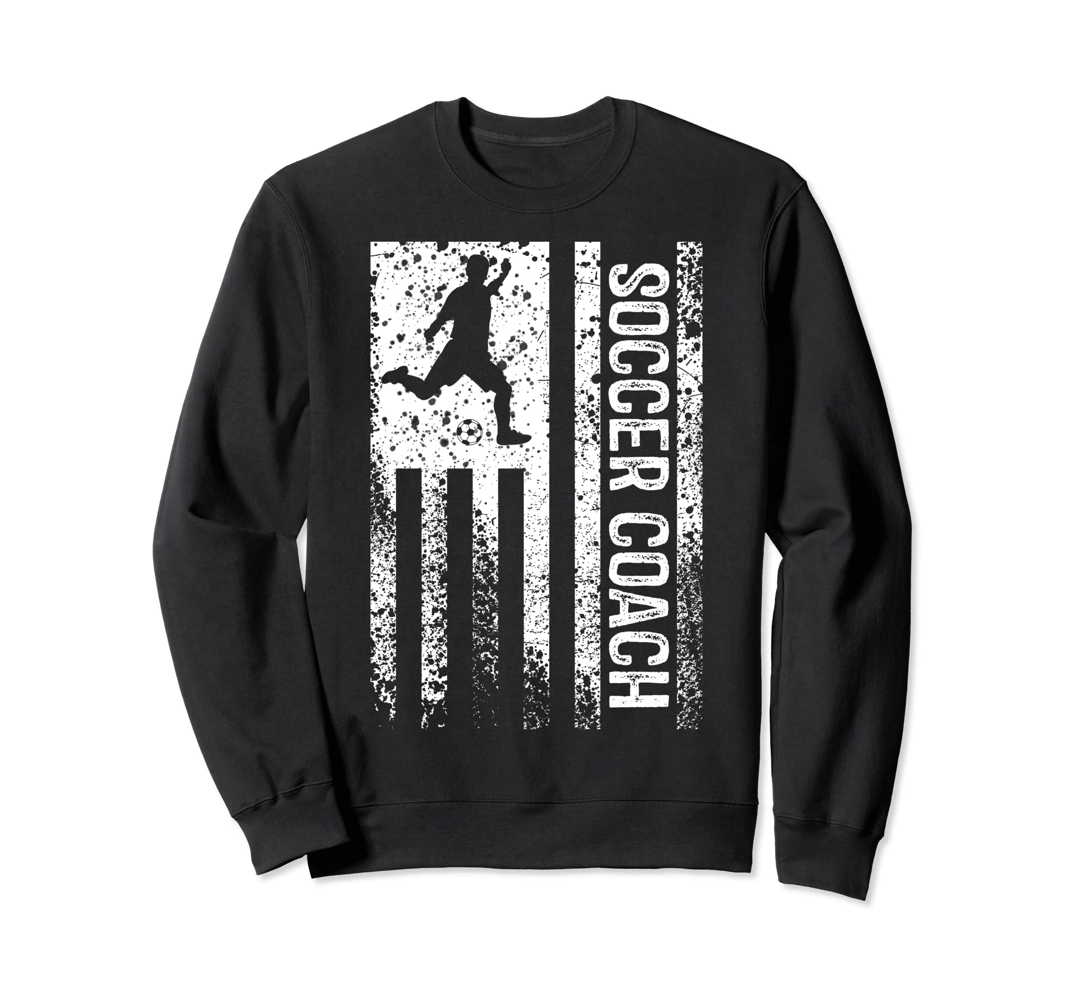 Soccer Coach Distressed American Flag Sweatshirt - Trendy Graphic Unisex - T-Shirt, Sweatshirt, Hoodie