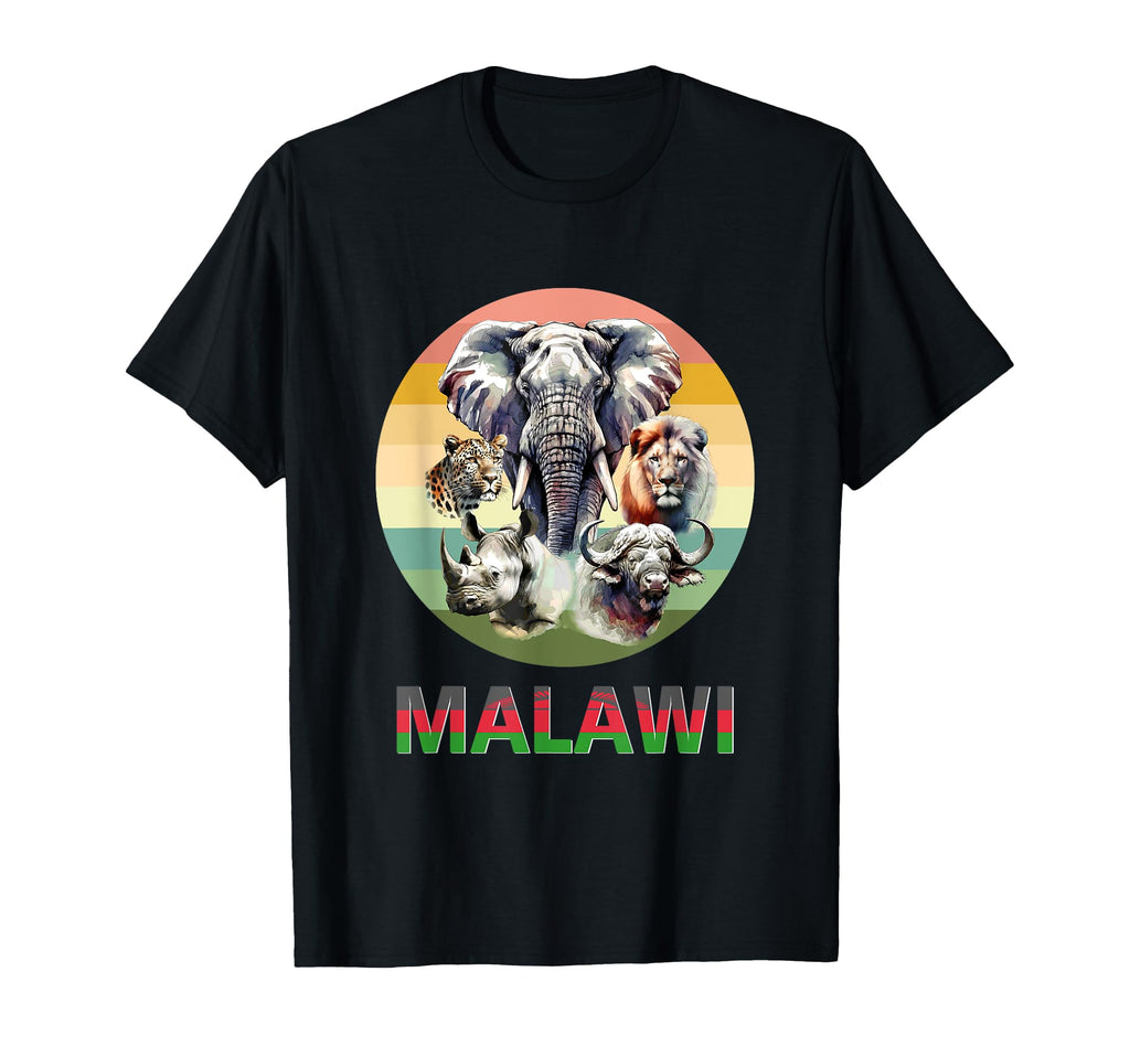 Malawi Big 5 Watercolor Sunset Malawi T-Shirt - Aesthetic Graphic Unisex - T-Shirt, Sweatshirt, Hoodie