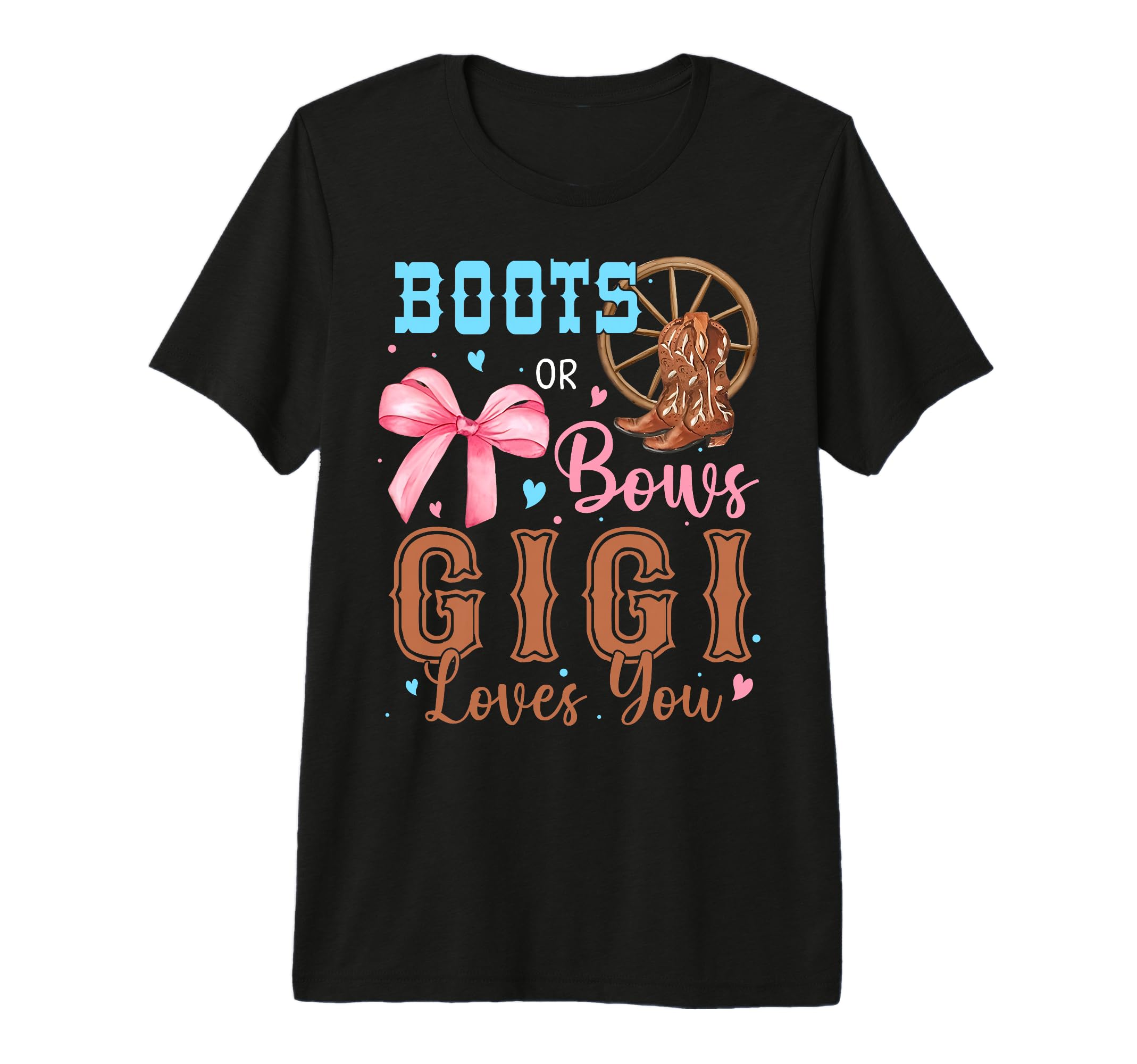 Boots Or Bows Gender Reveal T-Shirt - Custom Art Print for Adults - T-Shirt, Sweatshirt, Hoodie