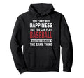 Funny Baseball Is Happiness Hoodie - Fun Novelty Design for Adults - T-Shirt, Sweatshirt, Hoodie