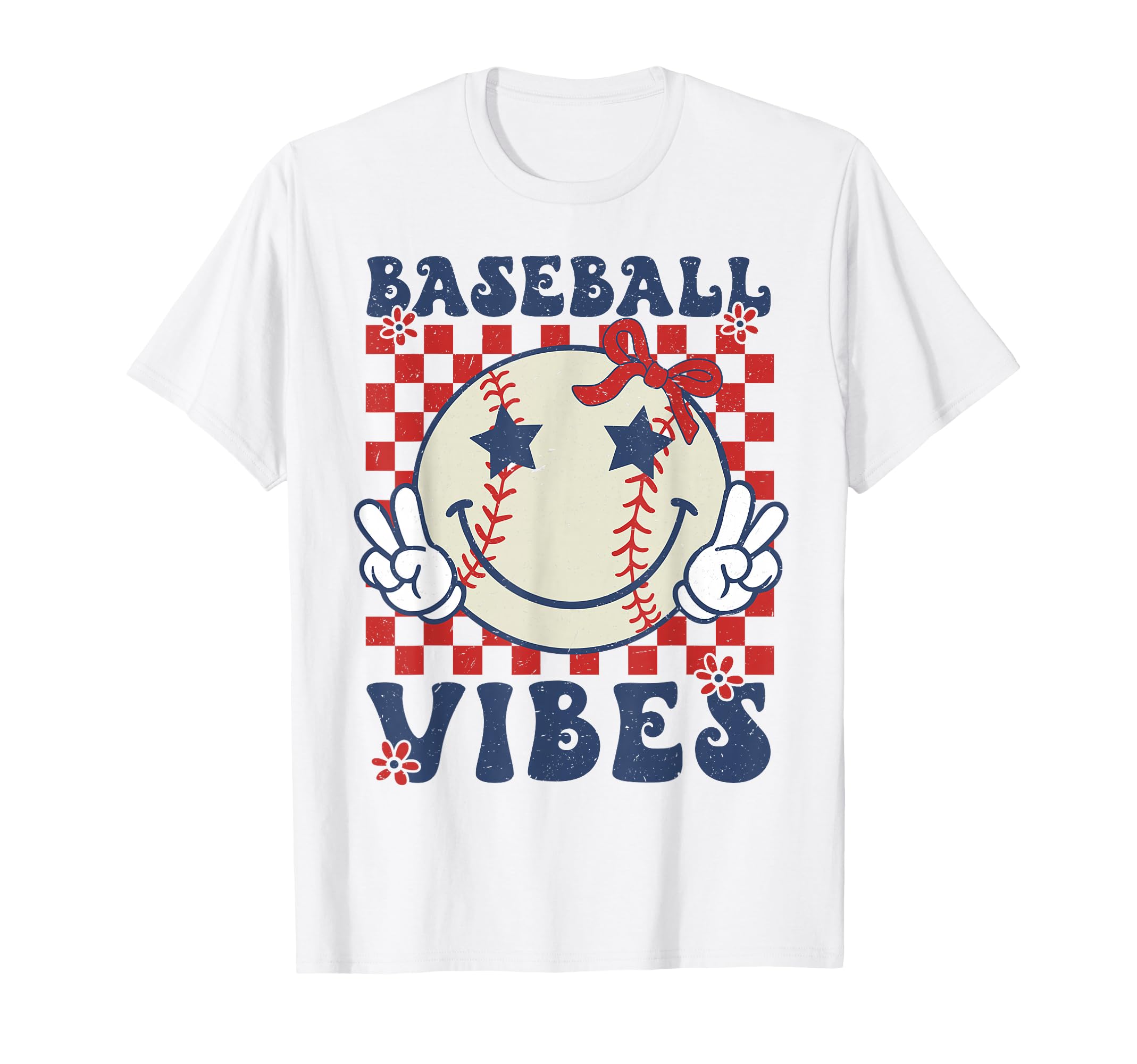 Baseball Vibes Softball Baseball Groovy T-Shirt - Graphic Print Unisex - T-Shirt, Sweatshirt, Hoodie
