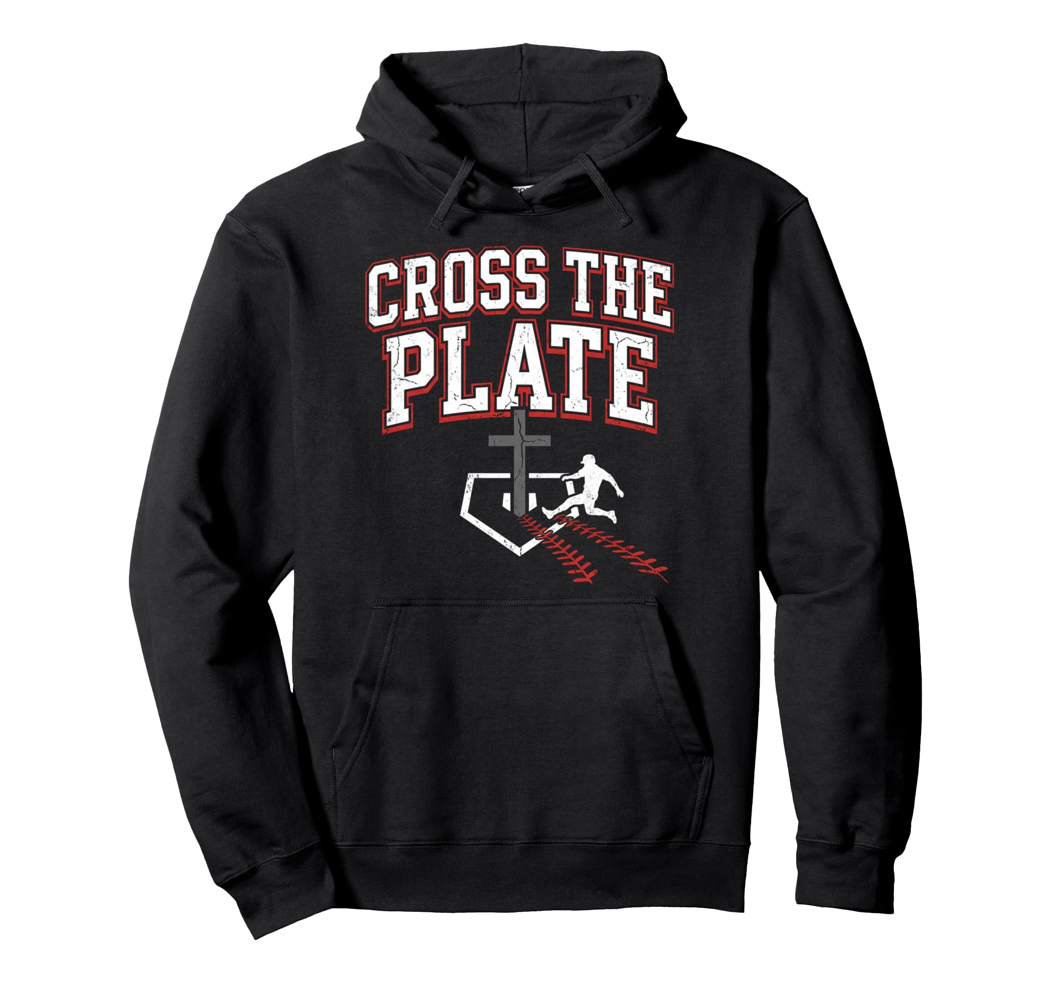 Cross Plate Christian Baseball Faith Hoodie - Fun Novelty Design Unisex - T-Shirt, Sweatshirt, Hoodie