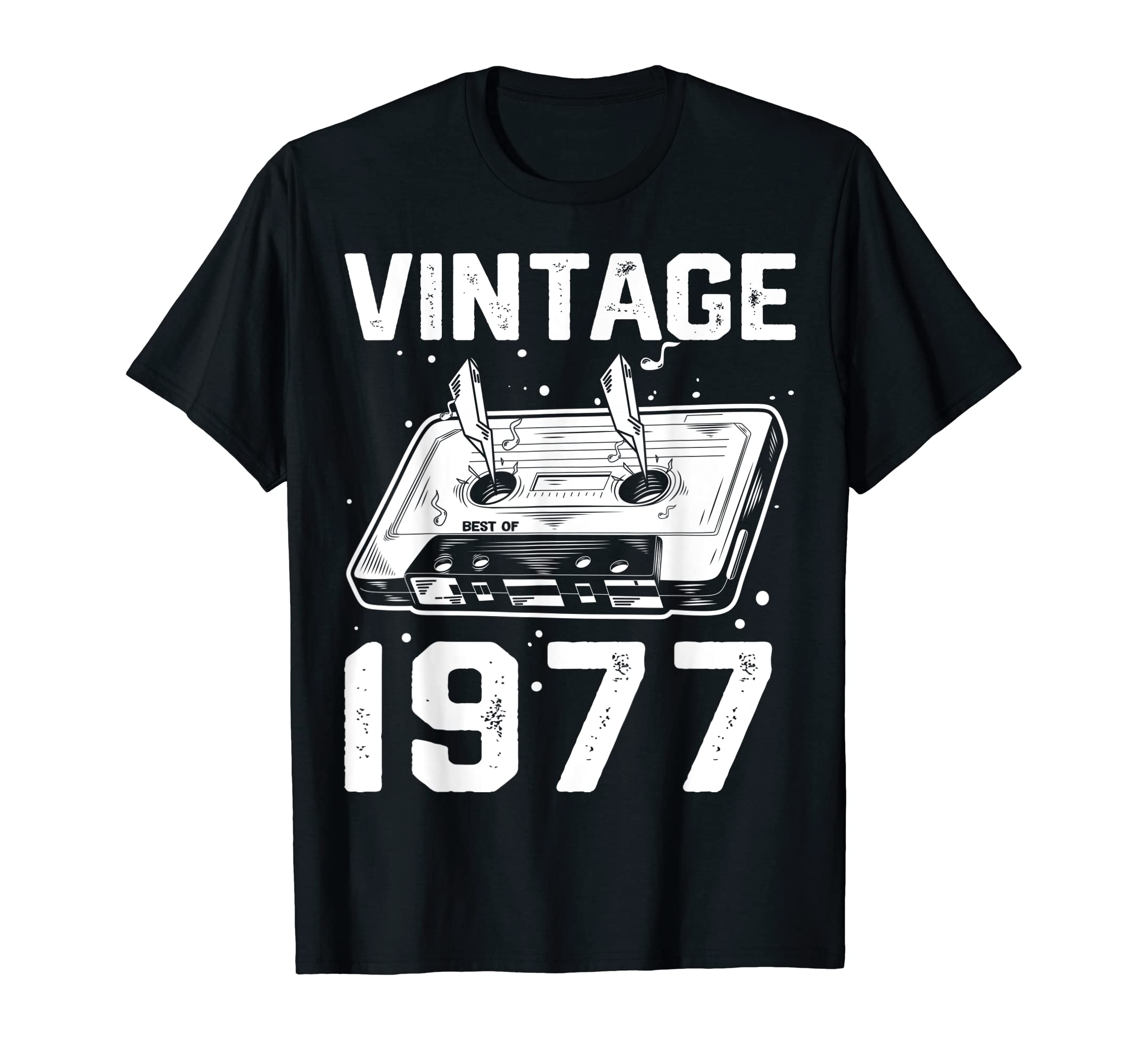 Birthday Best 1977 Bday 1977 Cassette T-Shirt - Minimalist Print Men Women - T-Shirt, Sweatshirt, Hoodie