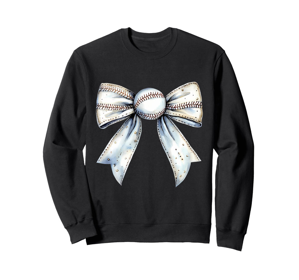 Baseball Coquette Bow Baseball Mom Sweatshirt - Minimalist Print Men Women - T-Shirt, Sweatshirt, Hoodie
