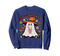 Summerween Ghost Drink Flowers Sweatshirt - Minimalist Print for Adults - T-Shirt, Sweatshirt, Hoodie
